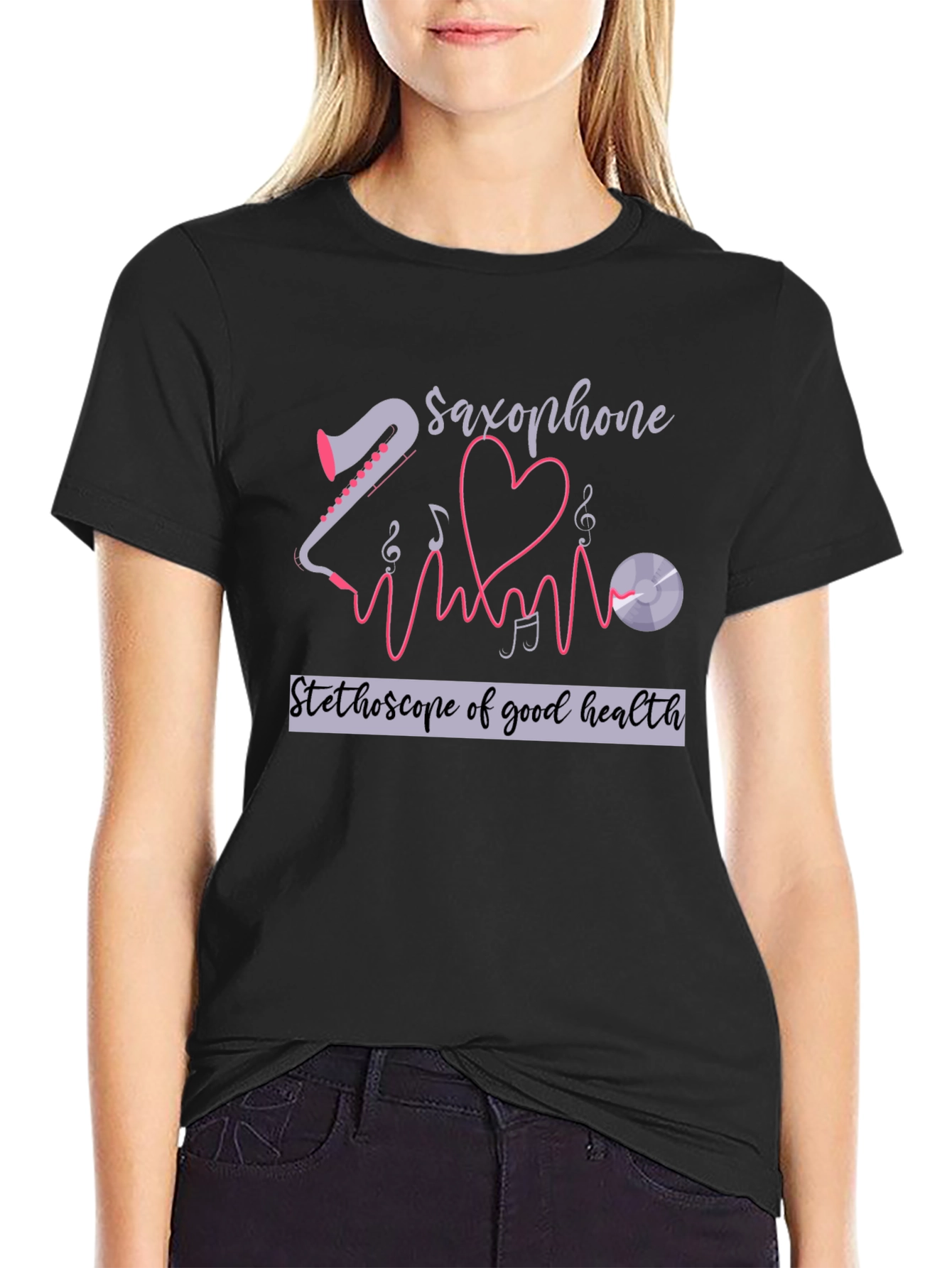 Saxophone Stethoscope Health T-Shirt