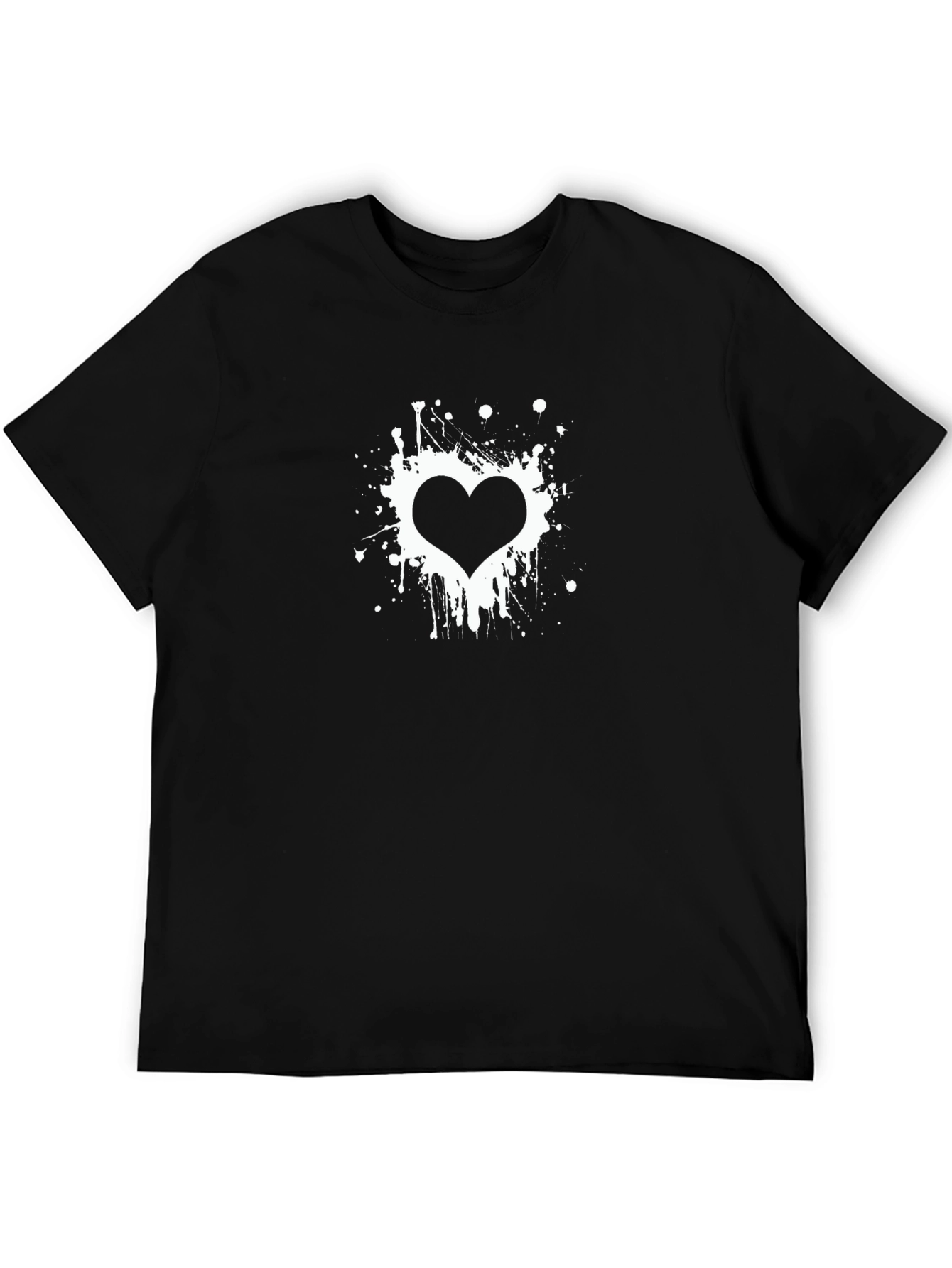 Heart Splatter Black T-Shirt