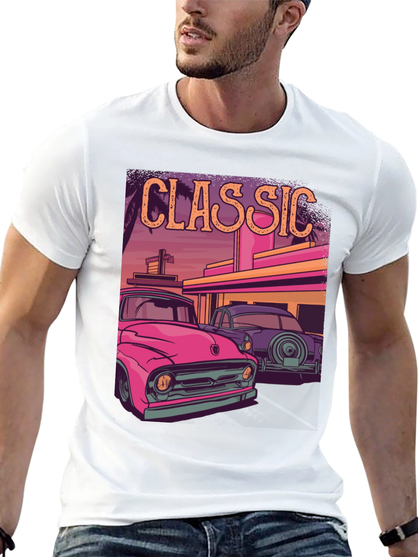 Classic Car Graphic Tee - Retro Style