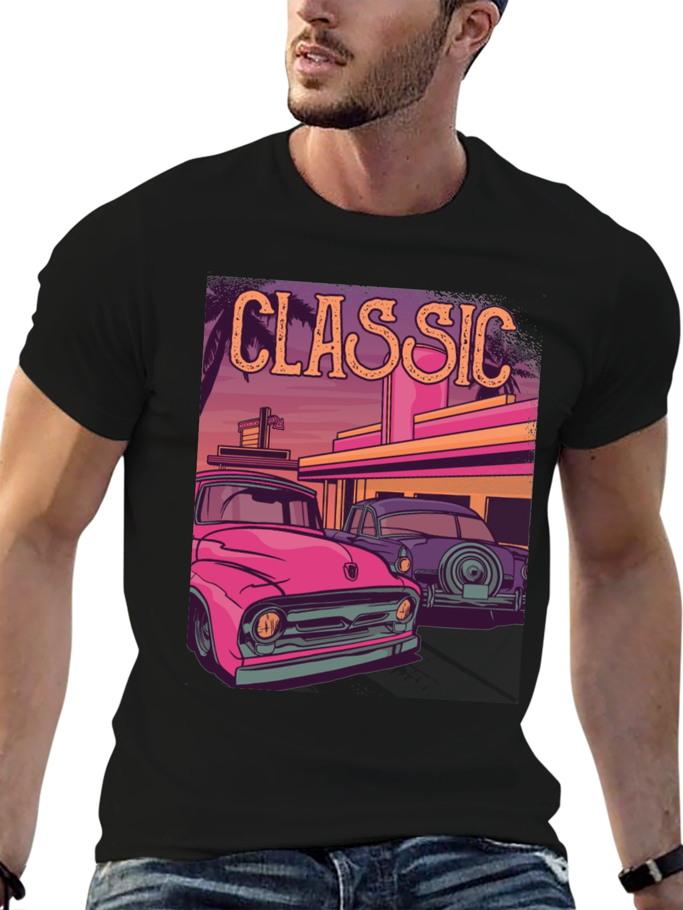 Classic Car Graphic Tee - Retro Style