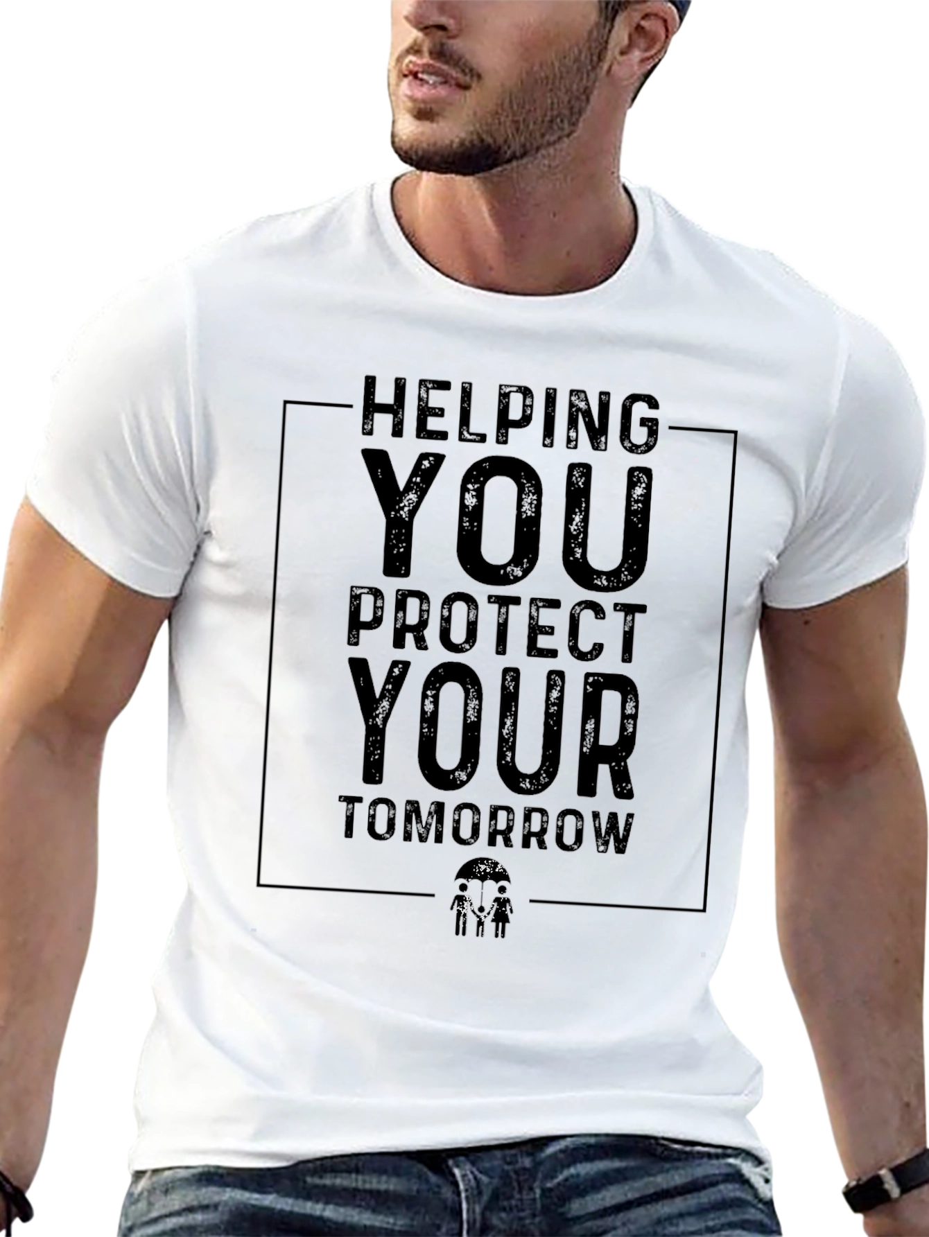 Helping You Protect Your Tomorrow Black Graphic T-Shirt