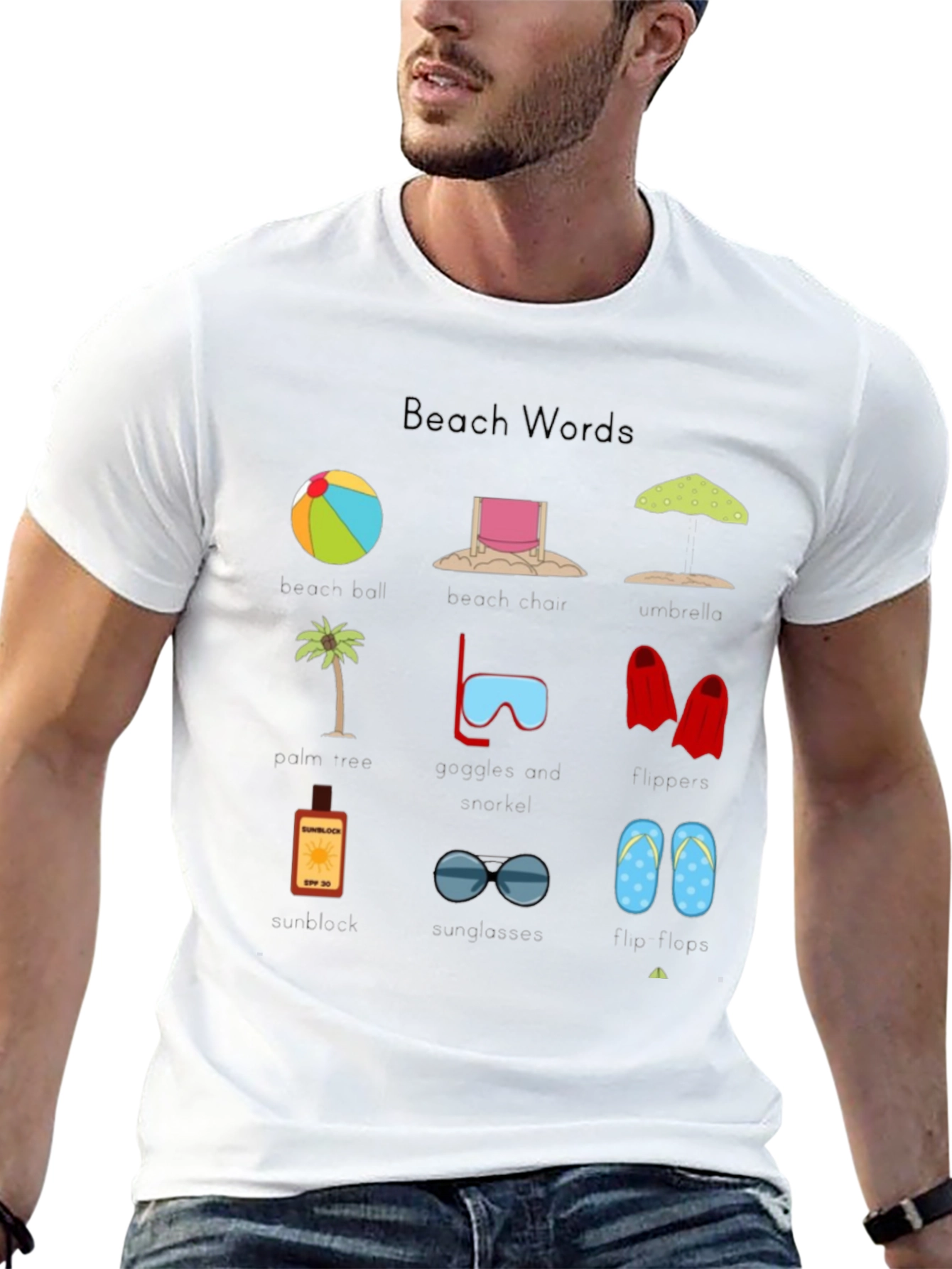 Beach Words T-Shirt | Summer Holiday Ready