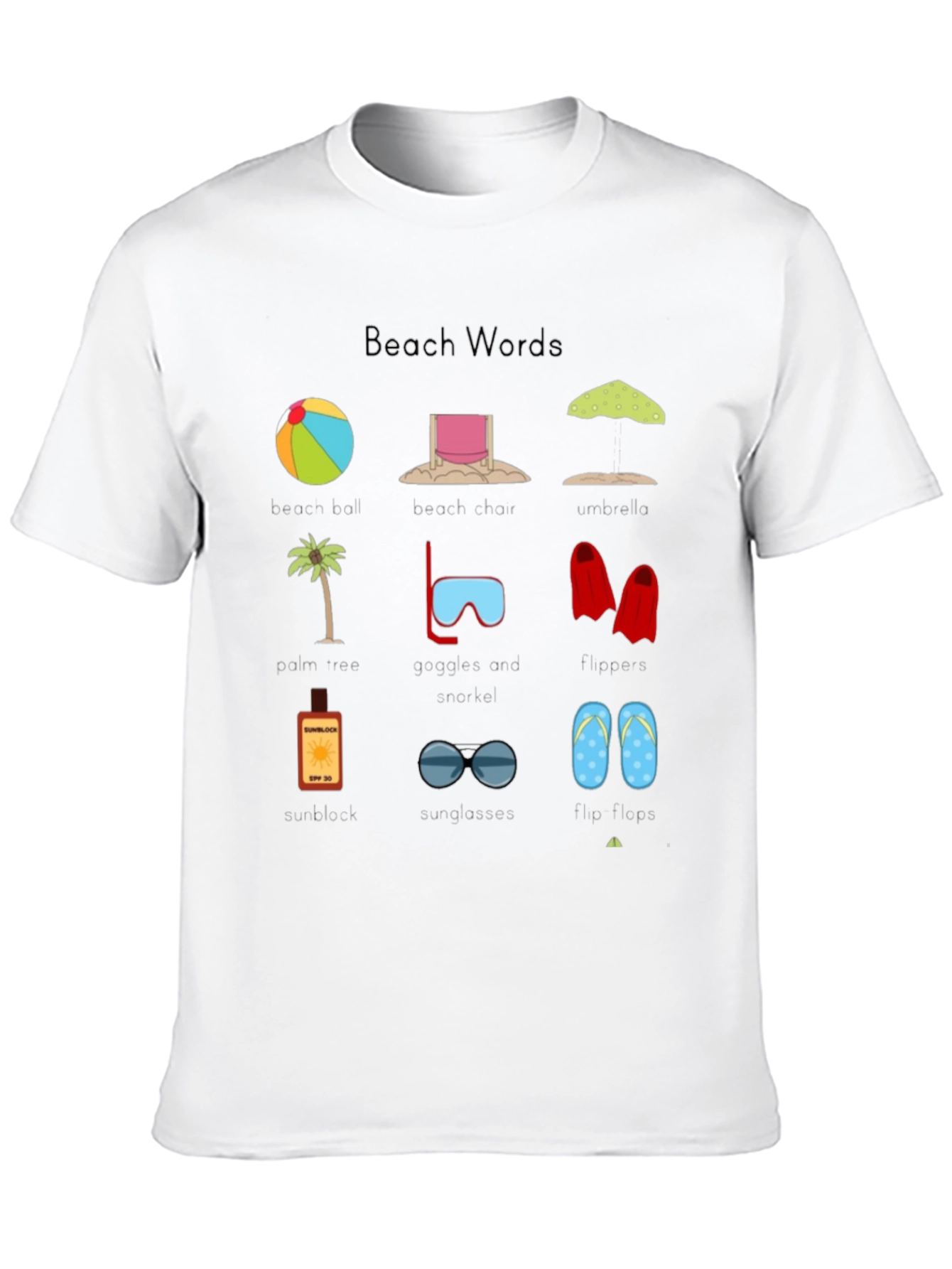 Beach Words T-Shirt | Summer Holiday Ready