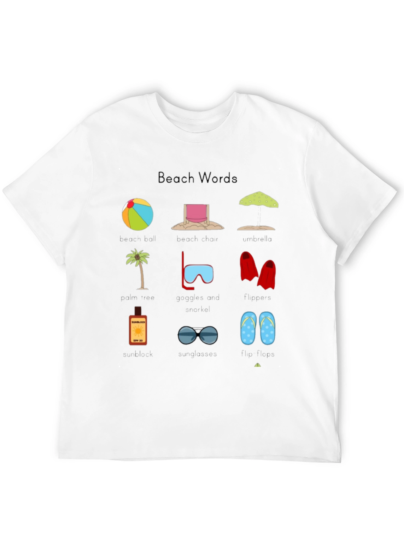 Beach Words T-Shirt | Summer Holiday Ready