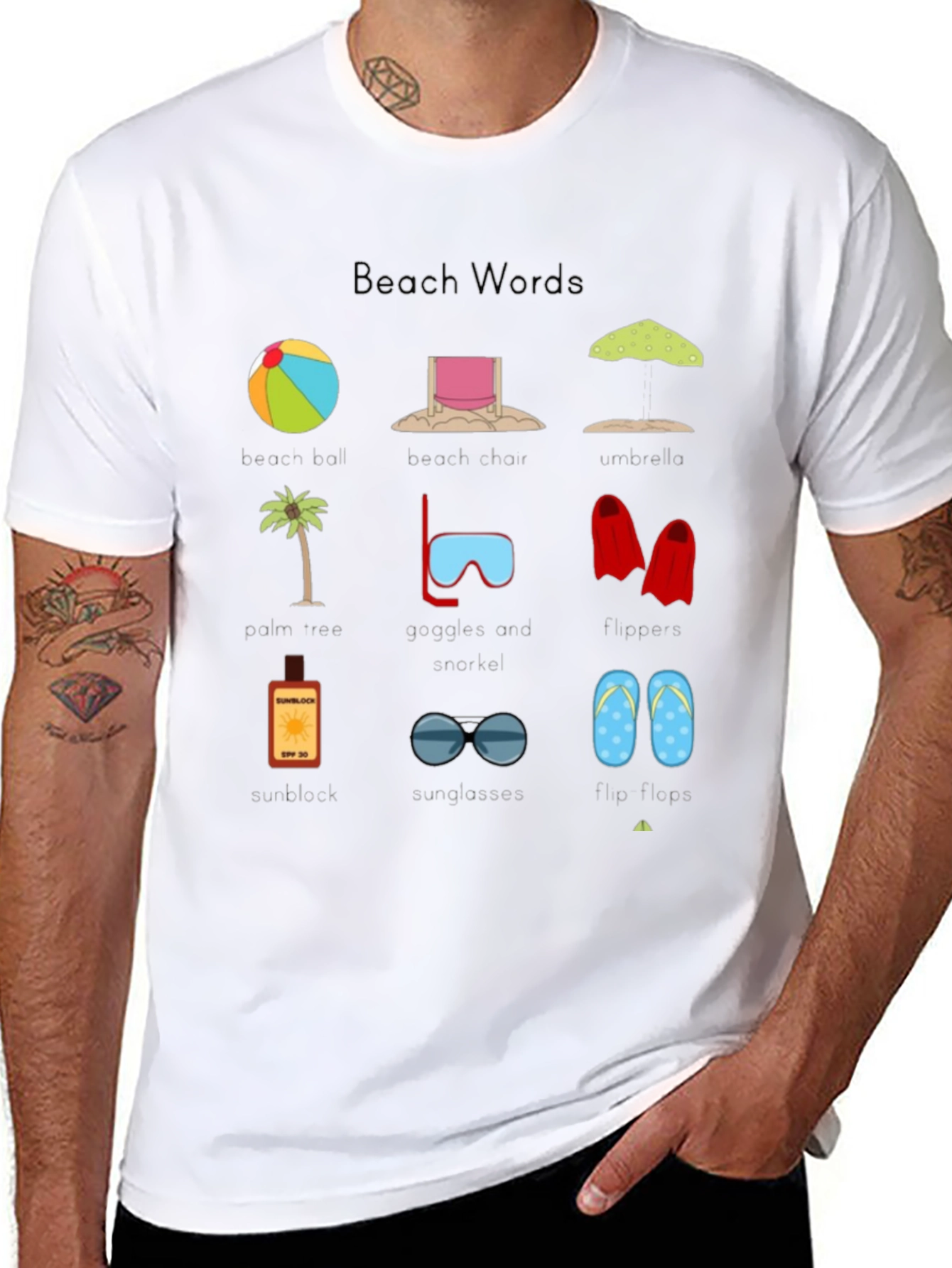 Beach Words T-Shirt | Summer Holiday Ready