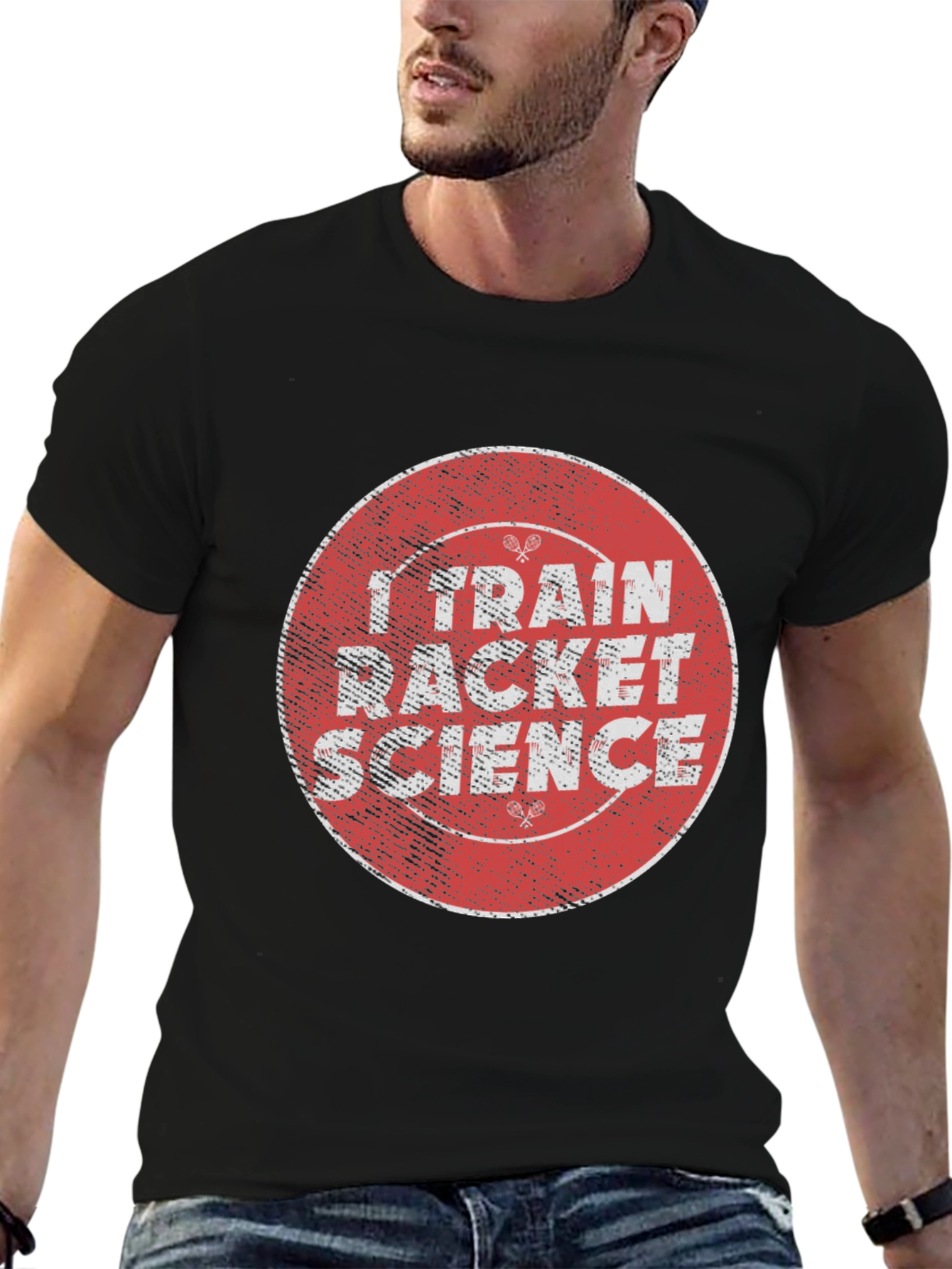 I Train Racket Science Black T-Shirt