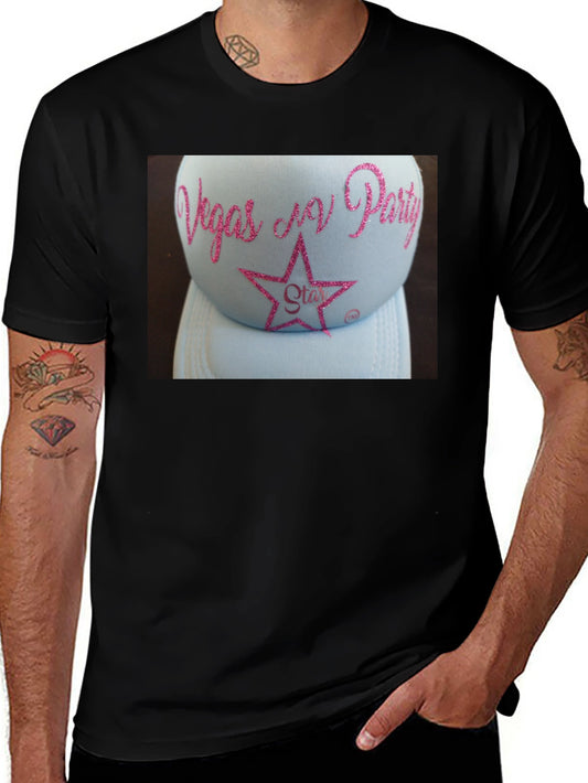 Vegas N Party Glitter Star Hat T-Shirt