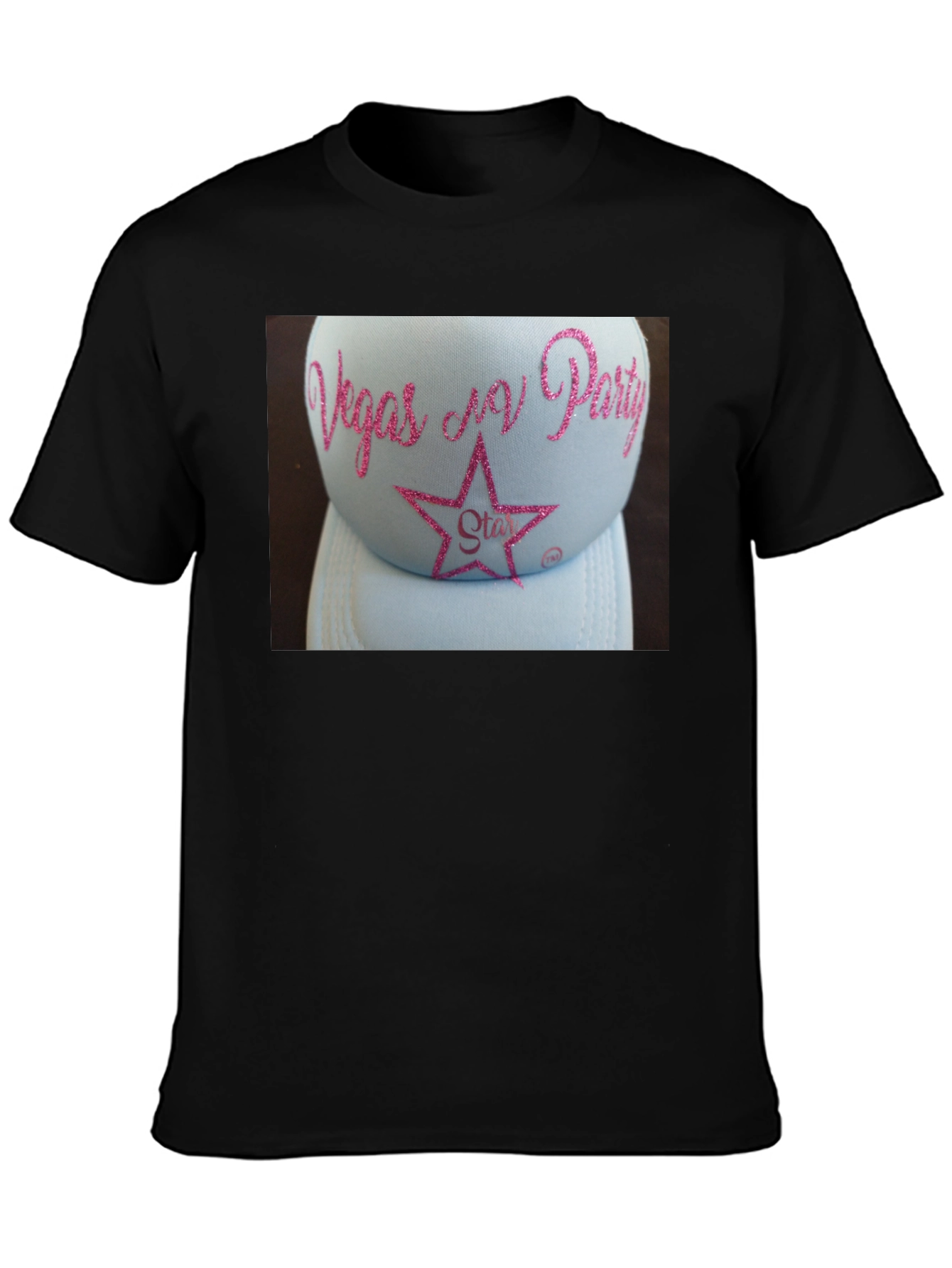 Vegas N Party Glitter Star Hat T-Shirt