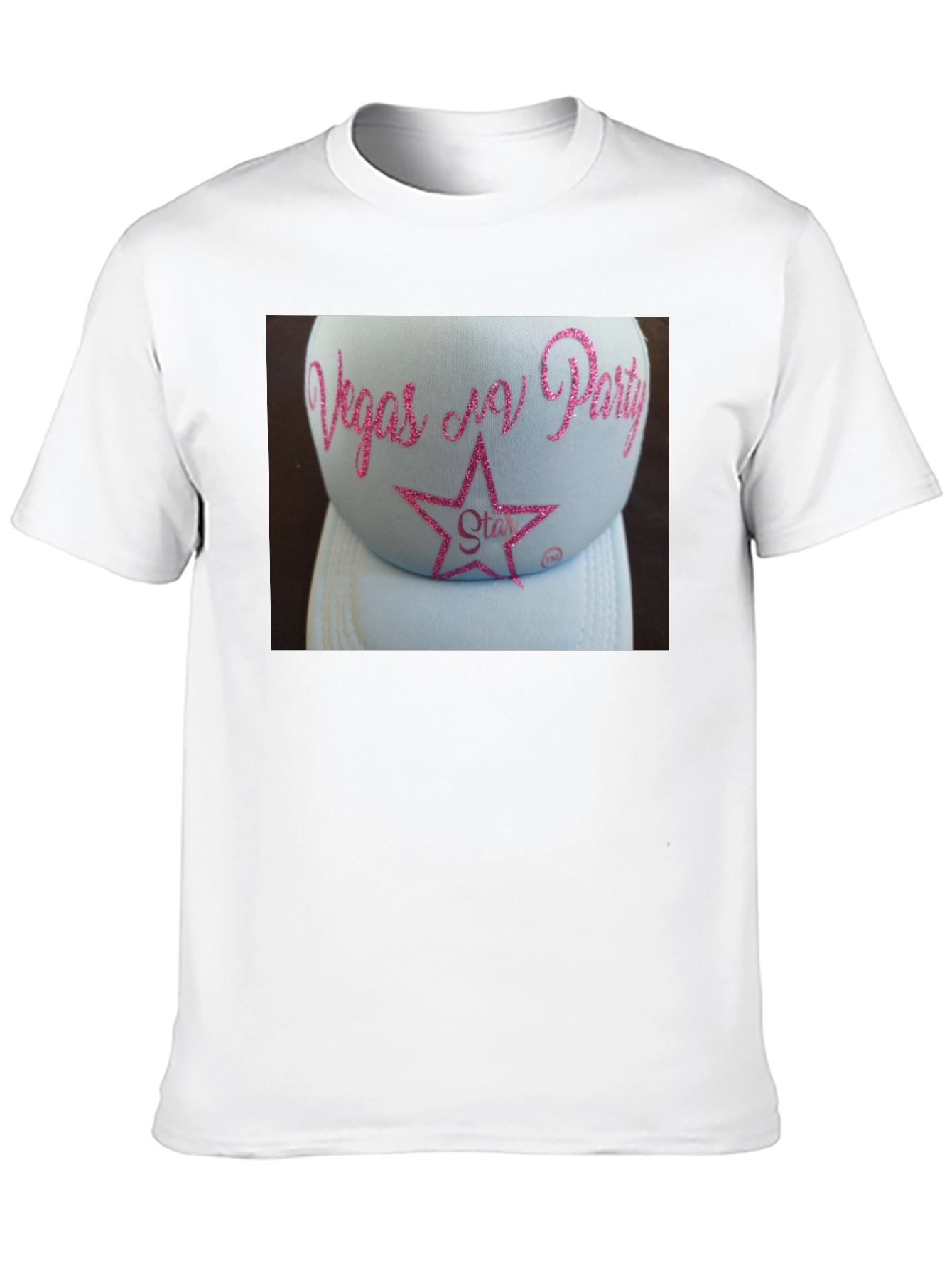 Vegas N Party Glitter Star Hat T-Shirt