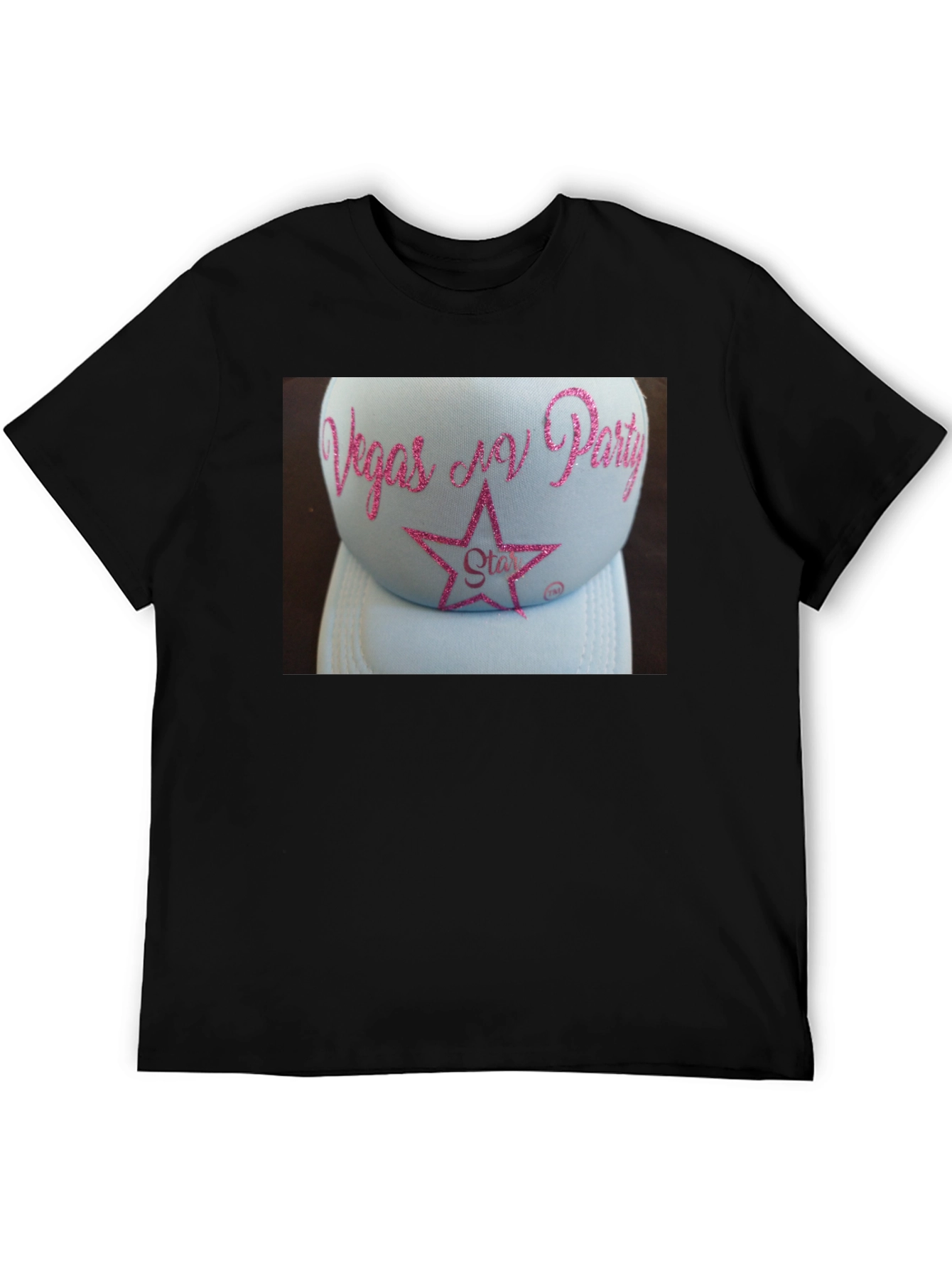 Vegas N Party Glitter Star Hat T-Shirt