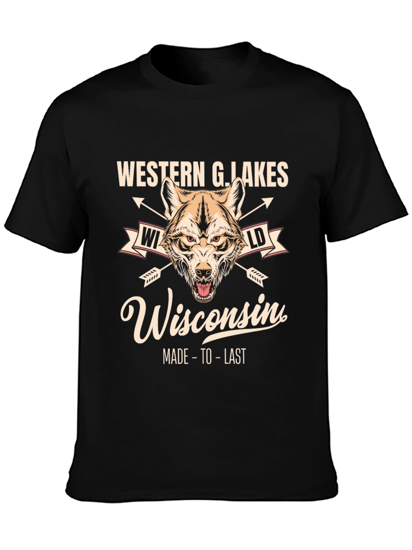 Western G. Lakes Wisconsin Wolf T-Shirt