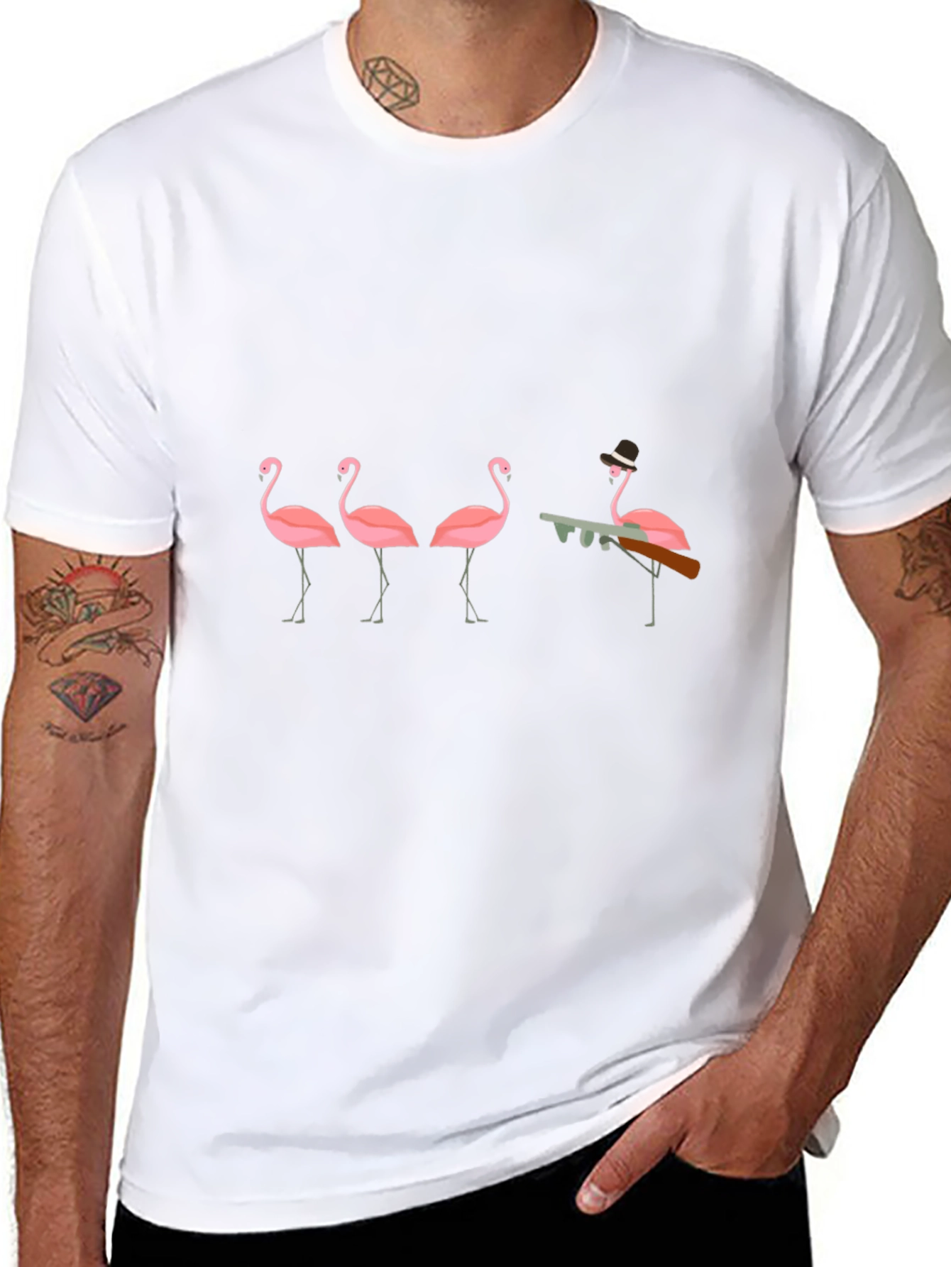 Flamingo Mafia T-Shirt - Gangster Birds!