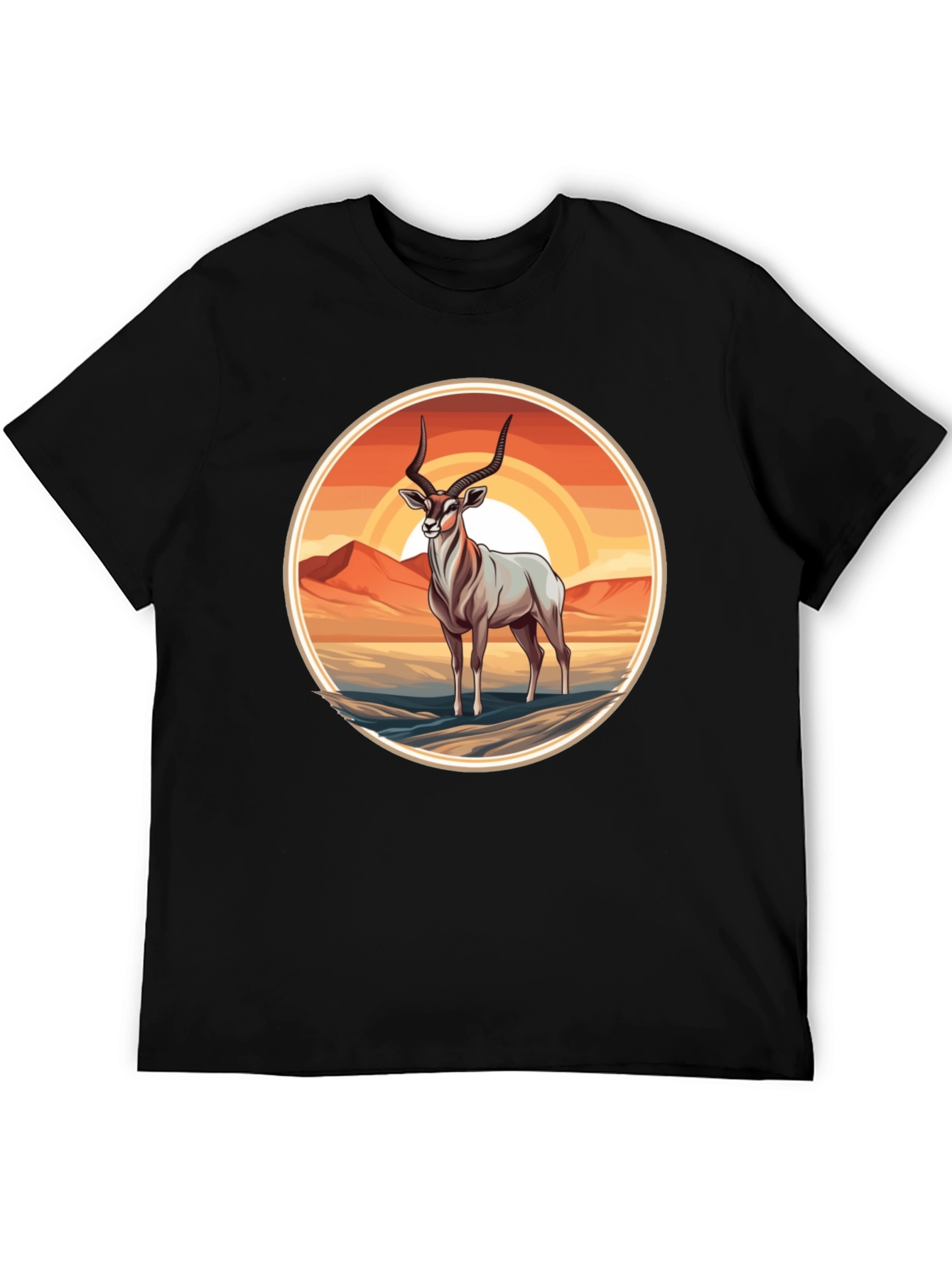 Antelope Graphic Tee - Desert Sunset Design