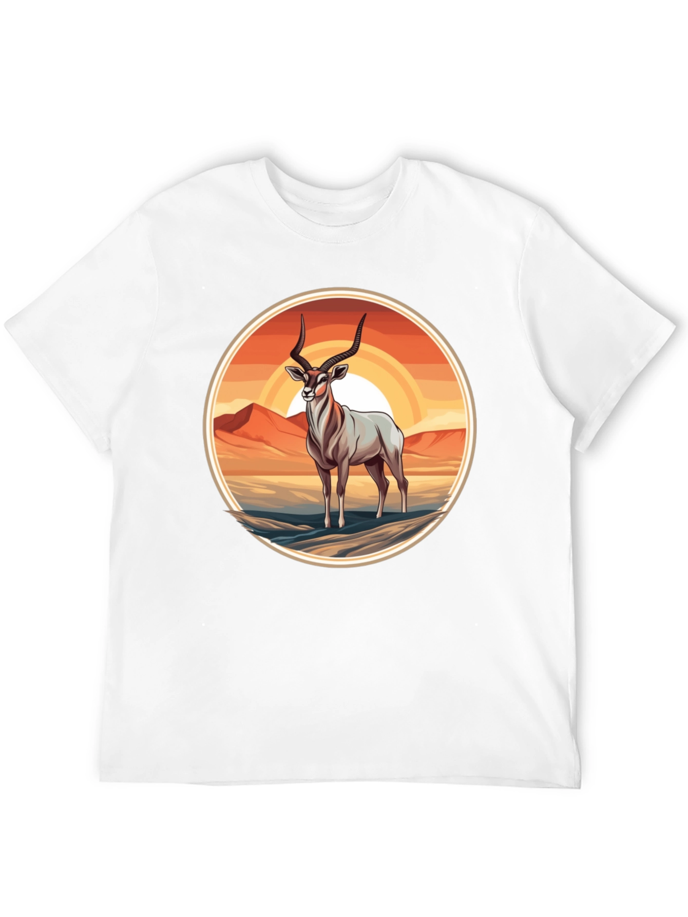 Antelope Graphic Tee - Desert Sunset Design