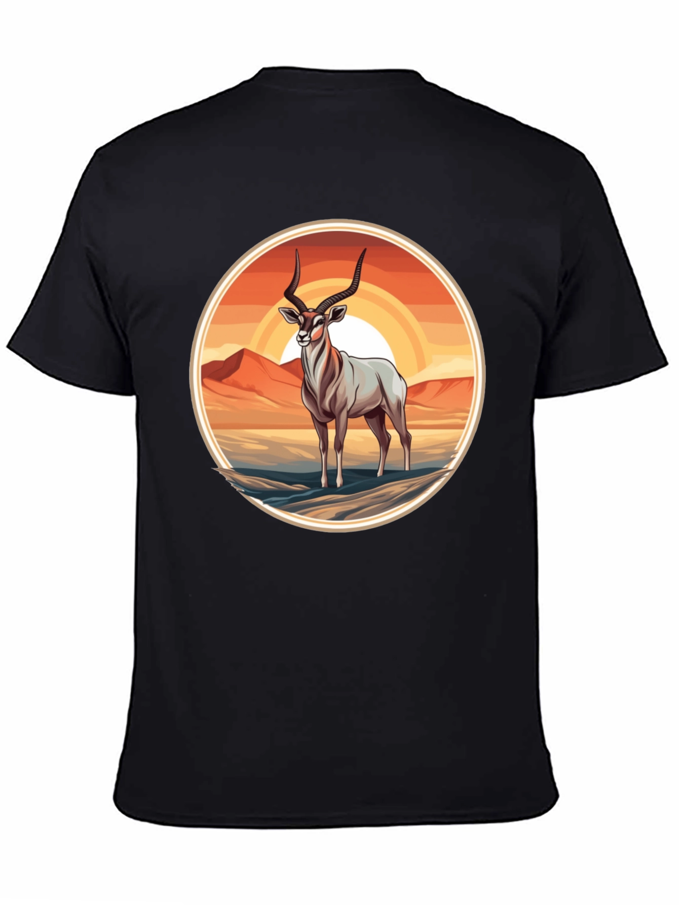Antelope Graphic Tee - Desert Sunset Design