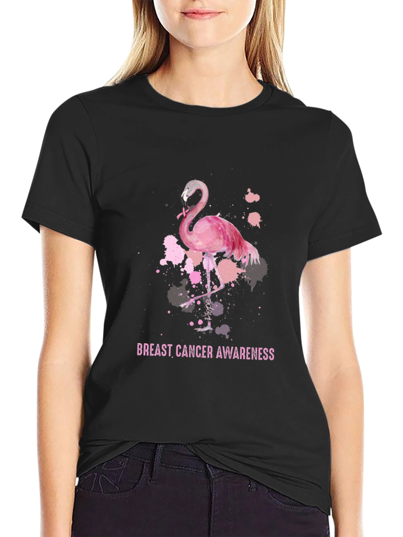 Breast Cancer Awareness Flamingo T-Shirt