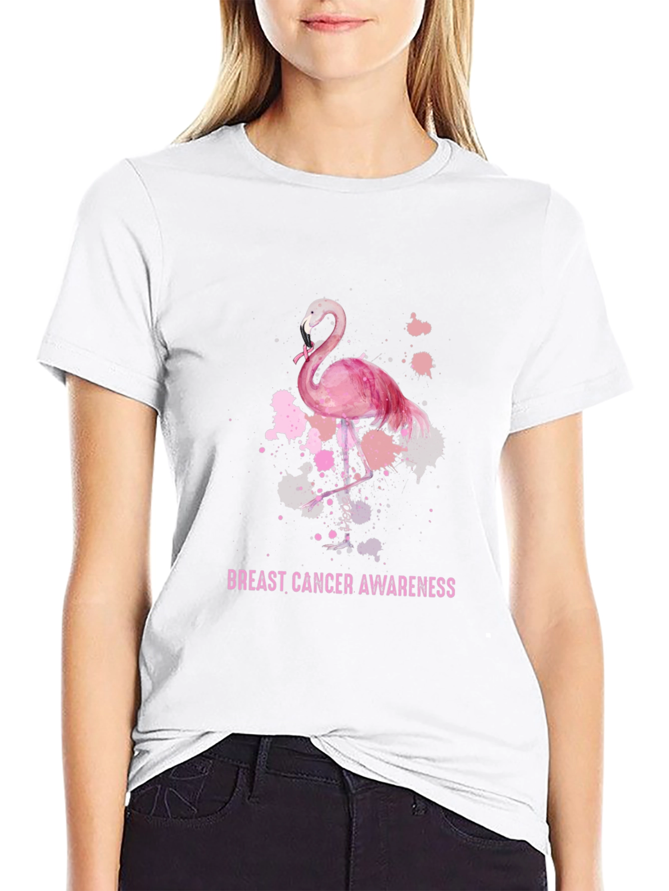 Breast Cancer Awareness Flamingo T-Shirt