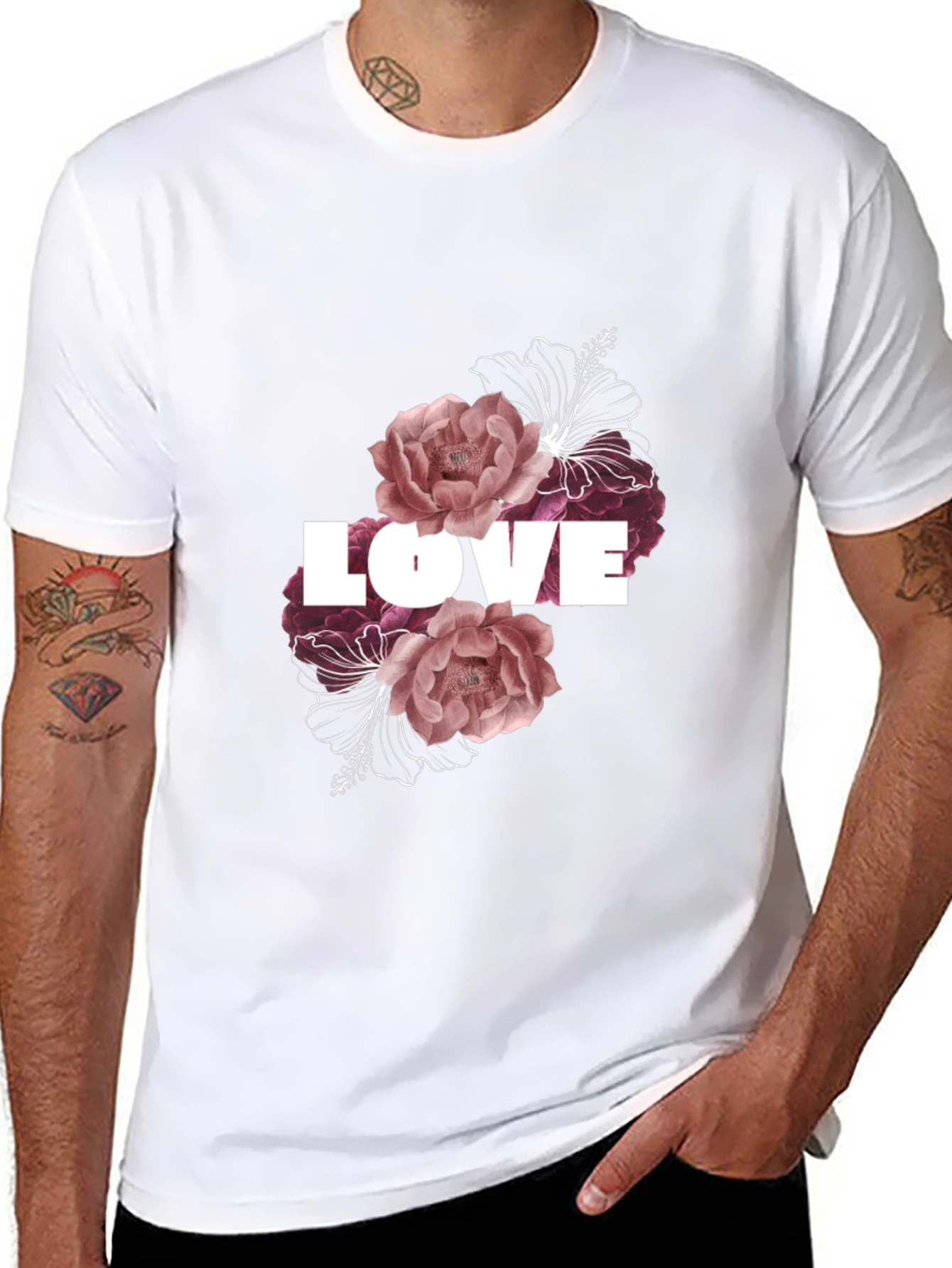 Floral Love T-Shirt - Black