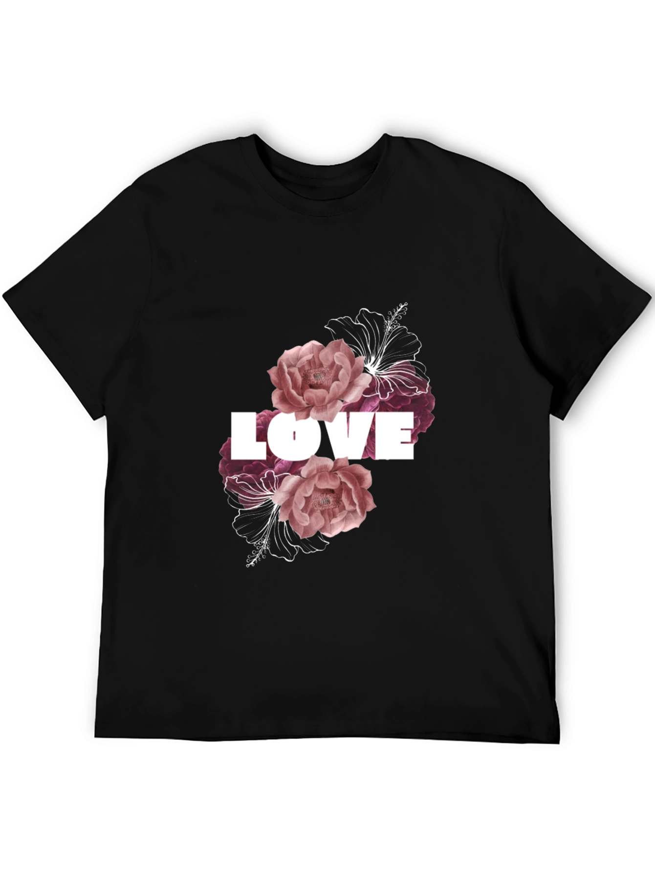 Floral Love T-Shirt - Black