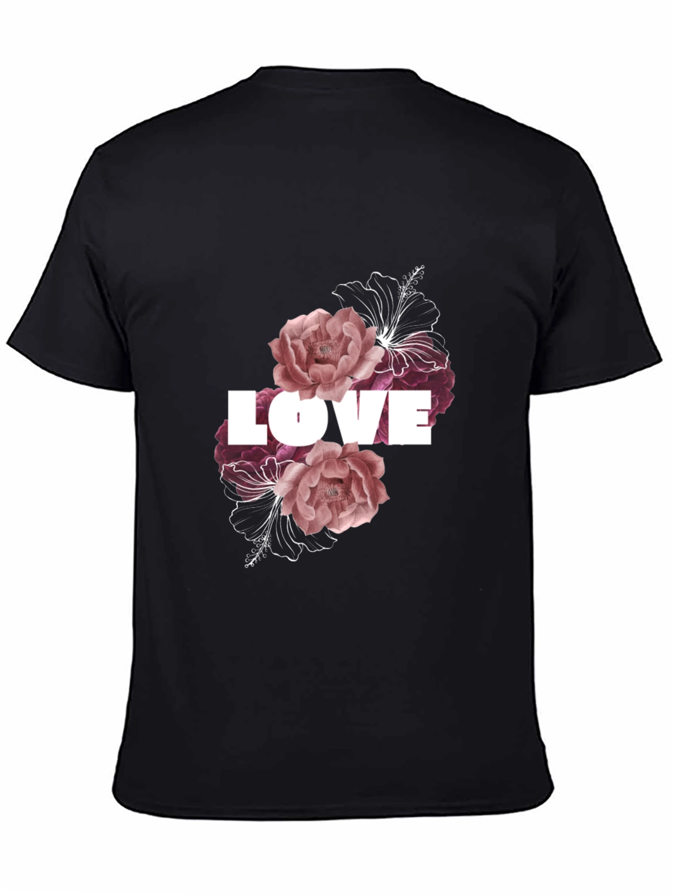 Floral Love T-Shirt - Black