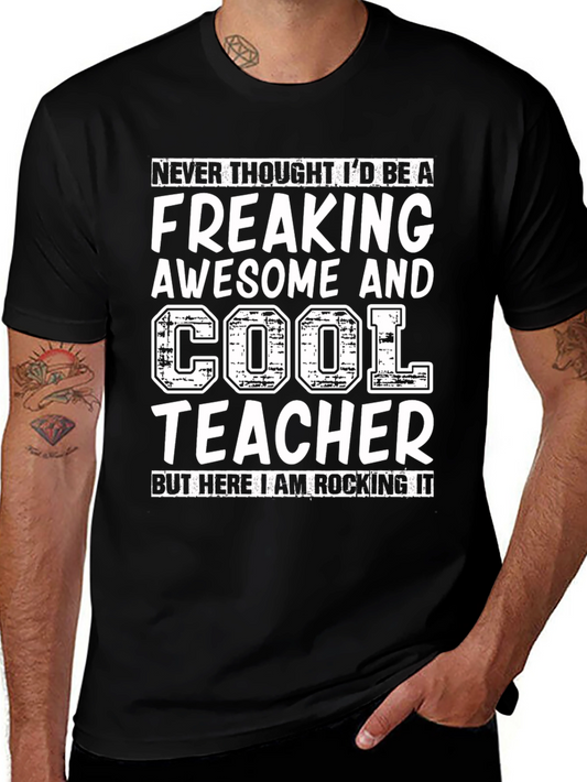 Freaking Awesome Cool Teacher Black T-Shirt