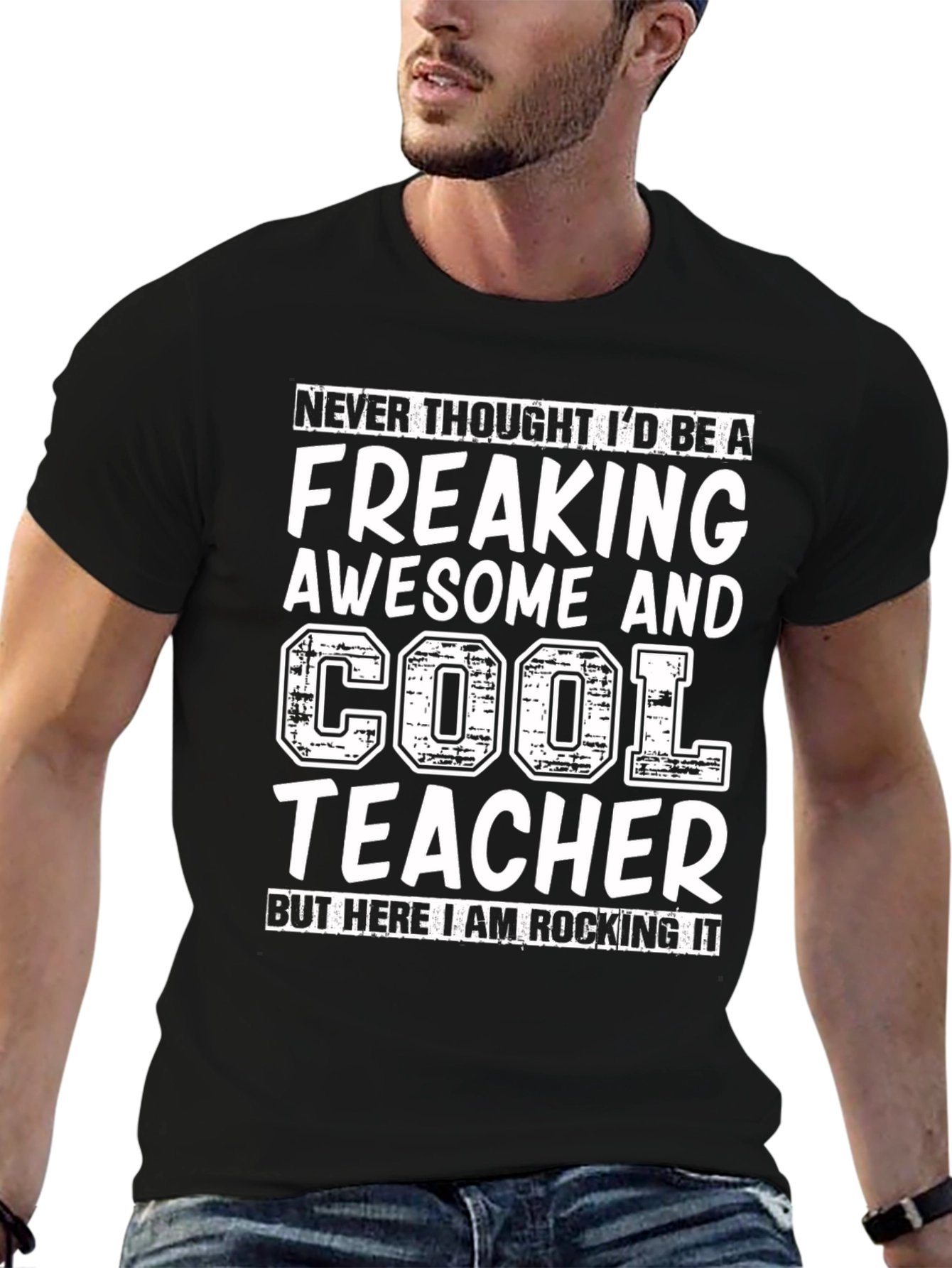 Freaking Awesome Cool Teacher Black T-Shirt