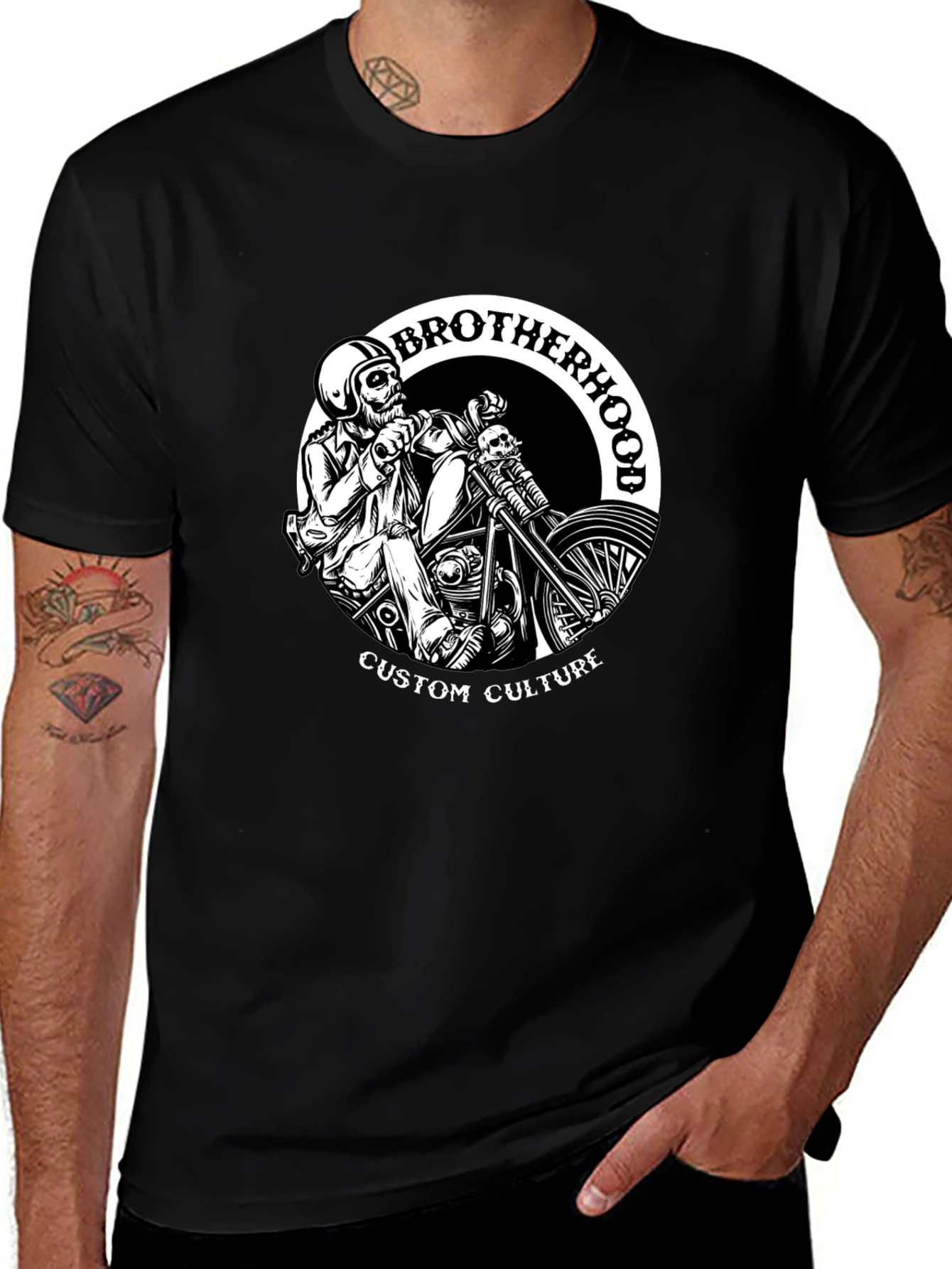 Brotherhood Custom Culture Black Graphic T-Shirt
