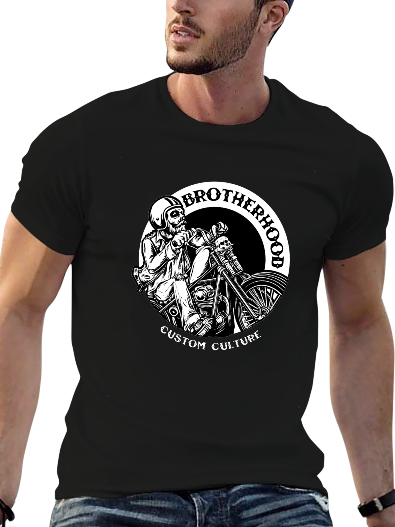 Brotherhood Custom Culture Black Graphic T-Shirt