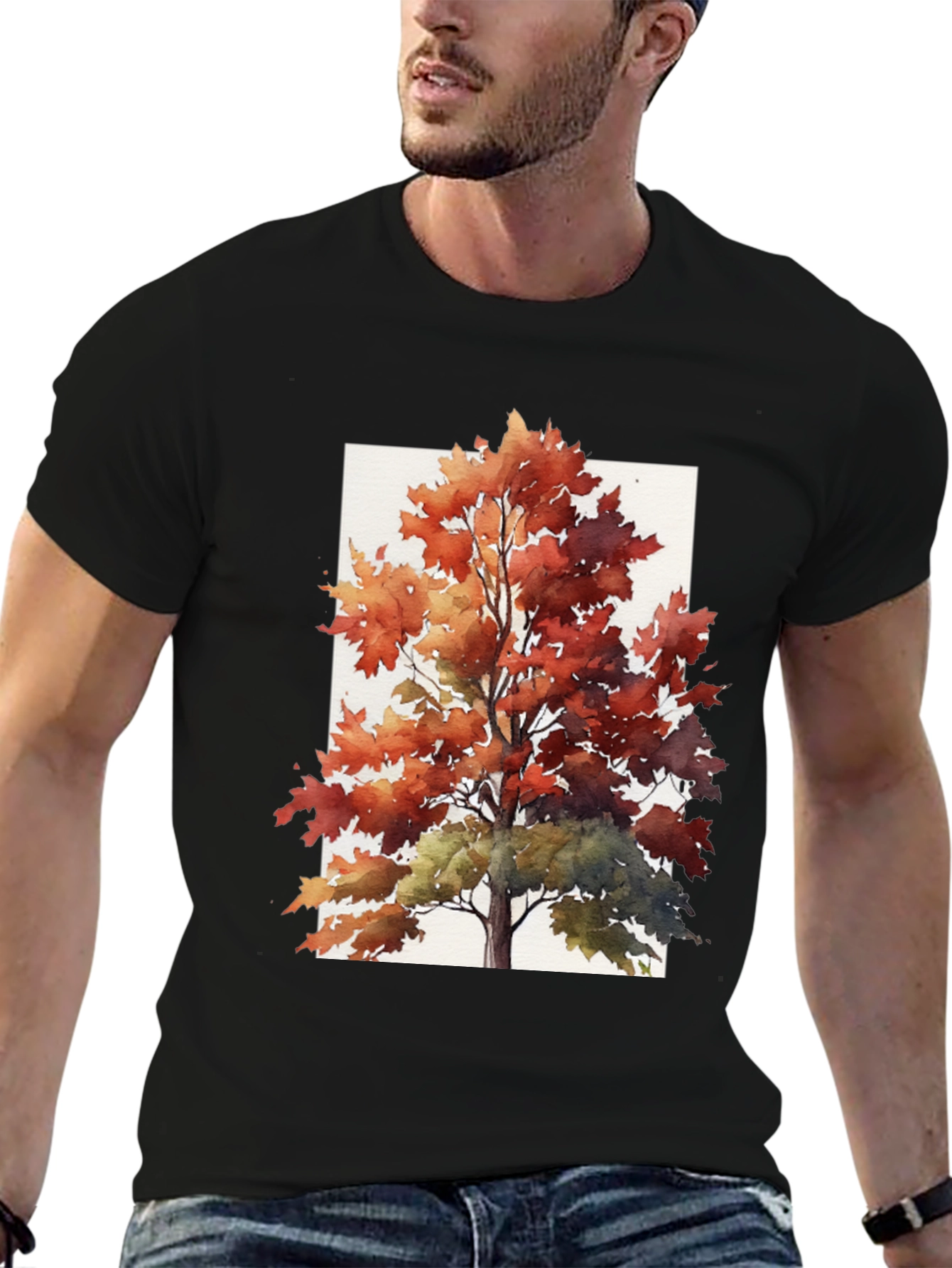 Autumn Tree Graphic Tee - Stylish Fall Apparel