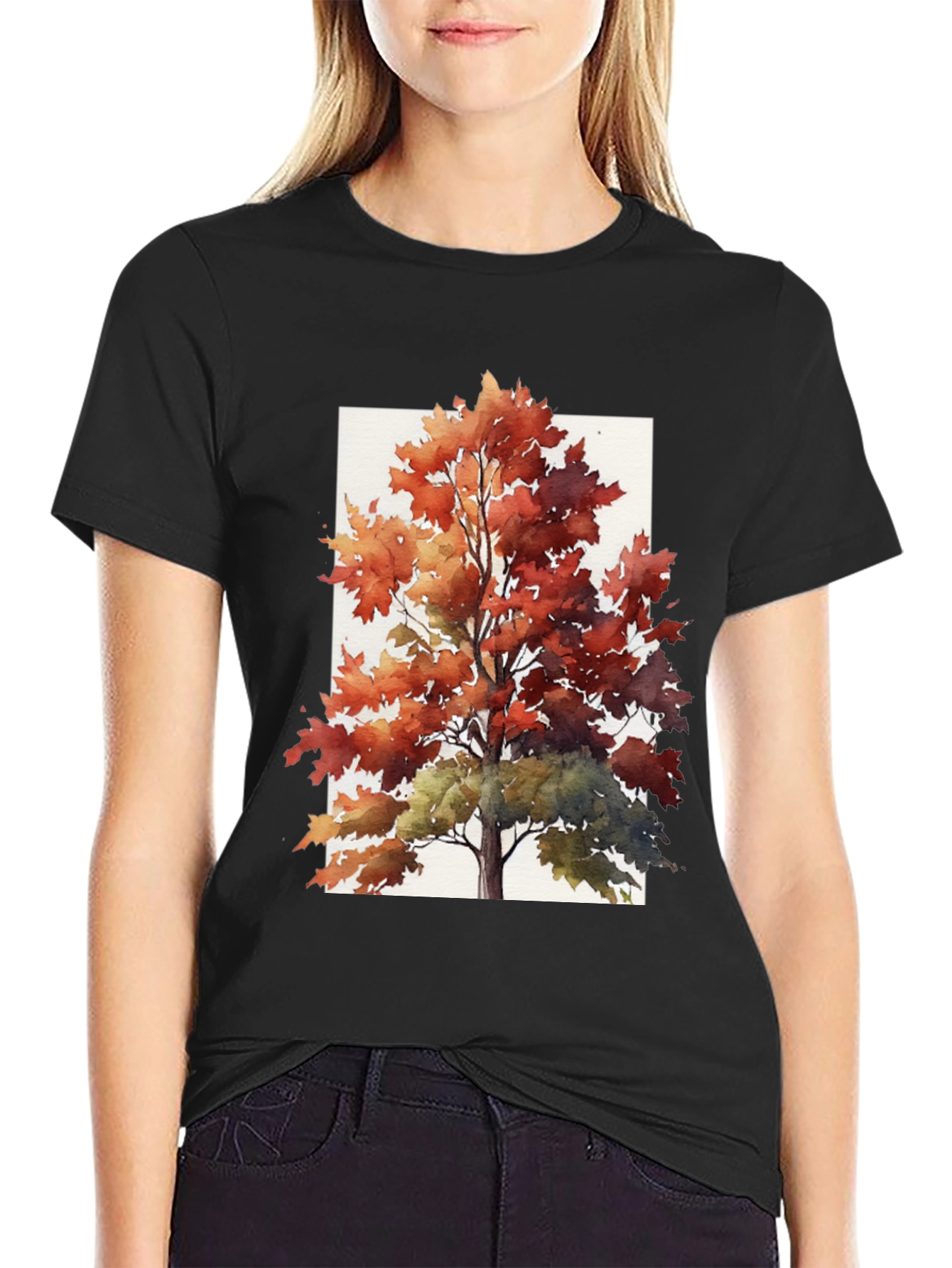 Autumn Tree Graphic Tee - Stylish Fall Apparel