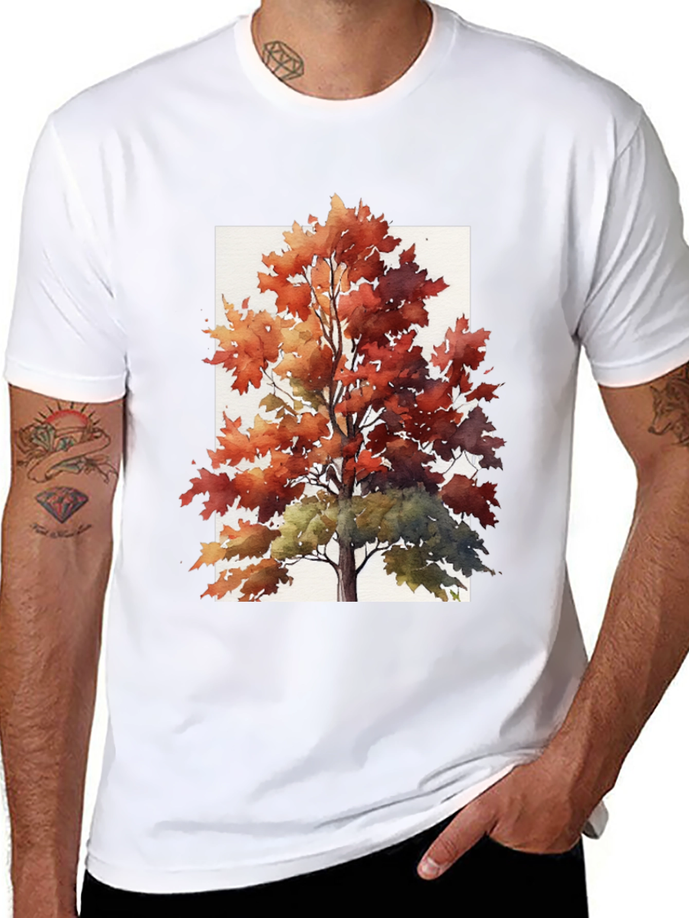 Autumn Tree Graphic Tee - Stylish Fall Apparel