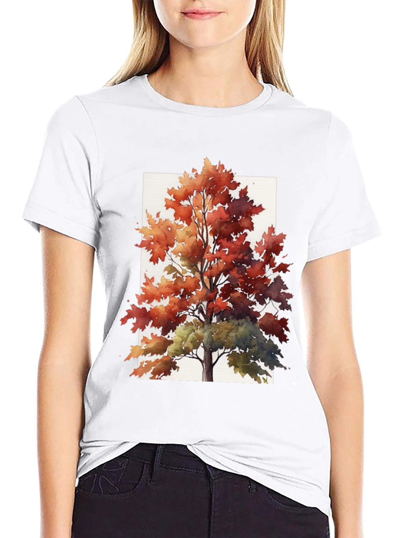 Autumn Tree Graphic Tee - Stylish Fall Apparel