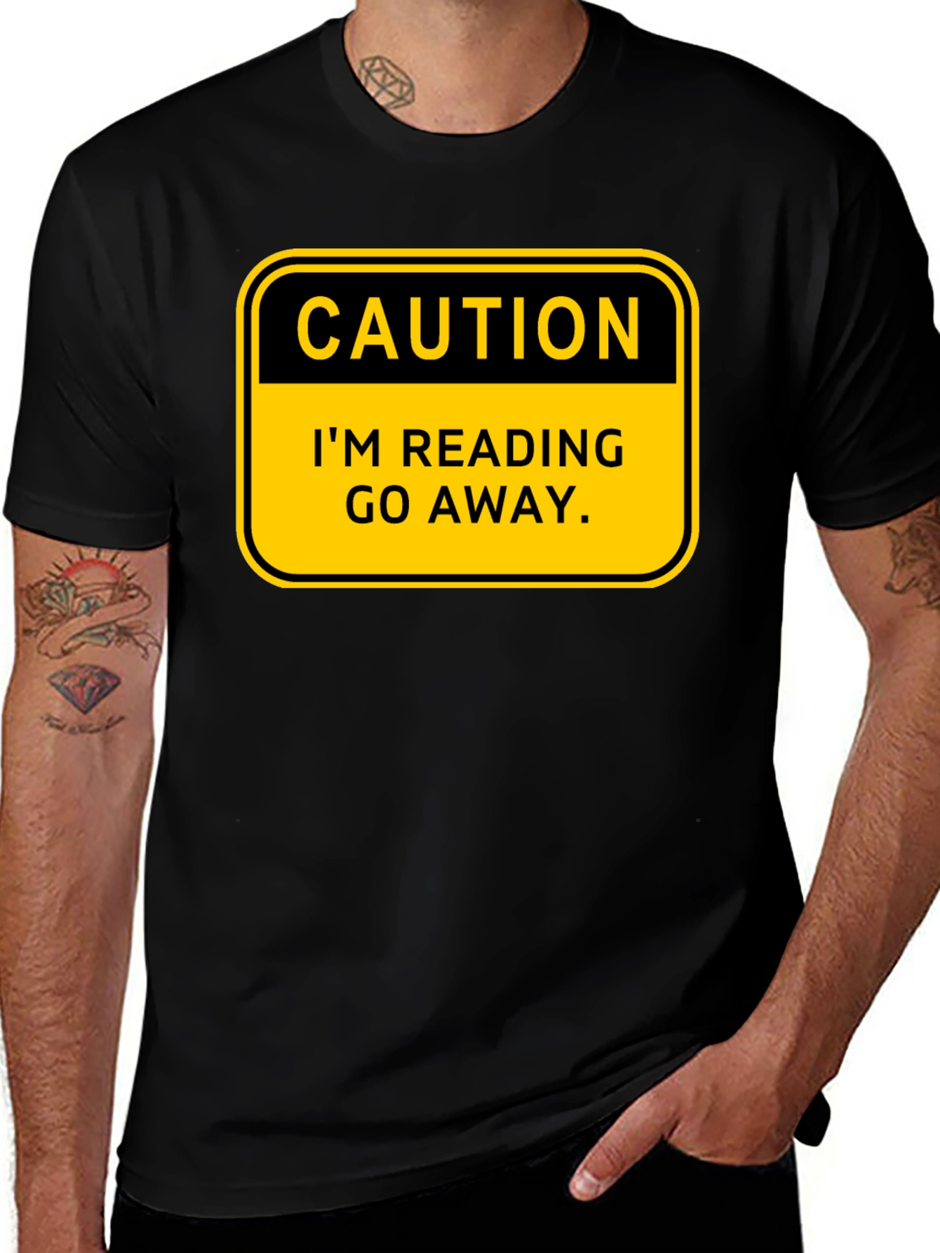 Caution: Im Reading - Go Away T-Shirt