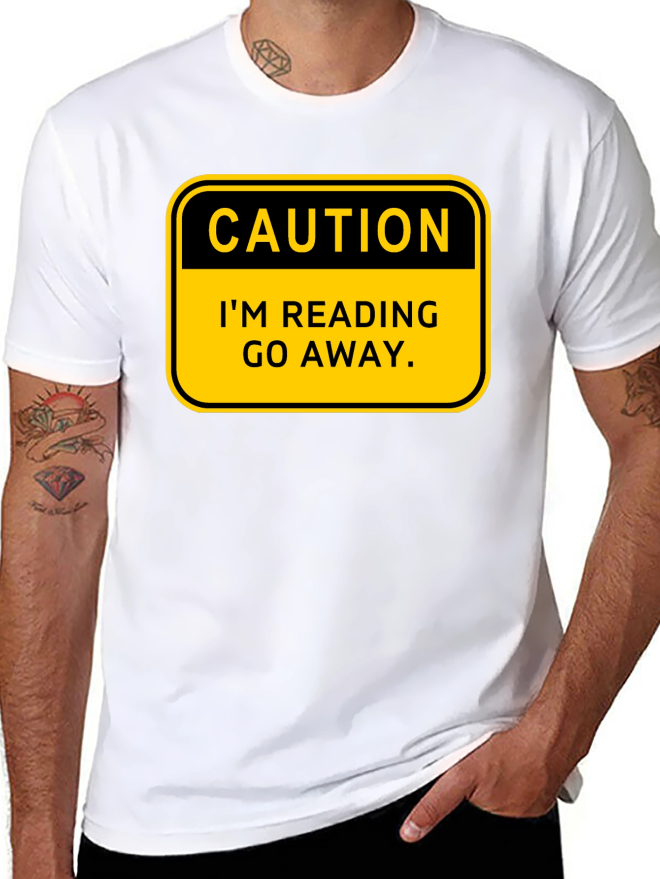 Caution: Im Reading - Go Away T-Shirt