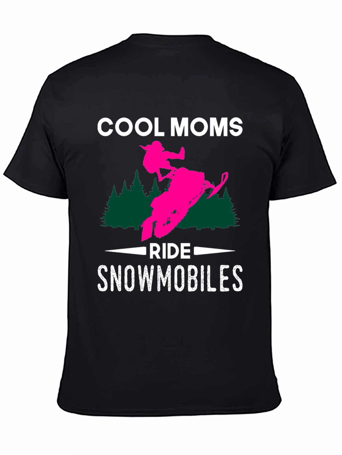 Cool Moms Ride Snowmobiles Graphic T-Shirt