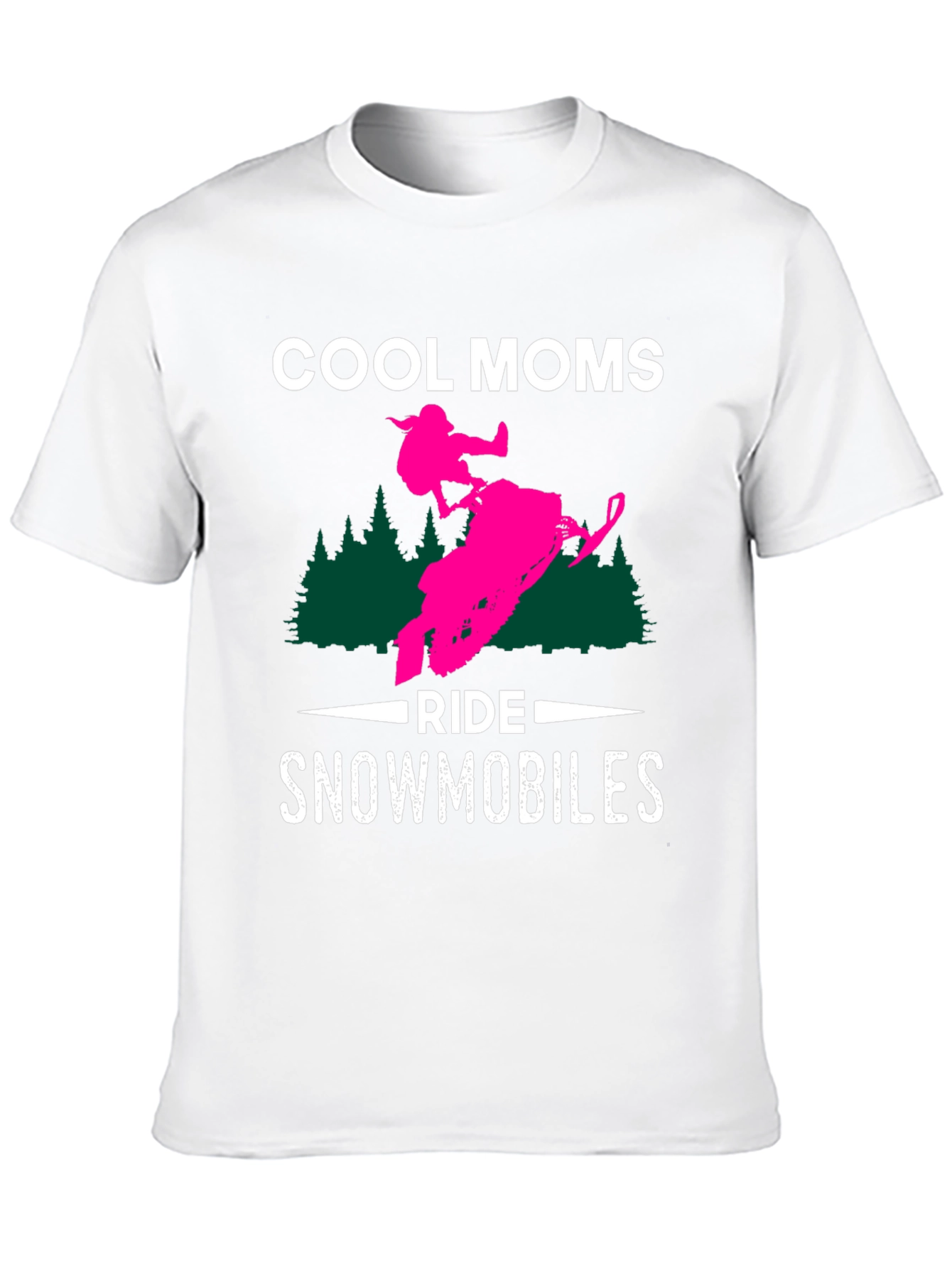 Cool Moms Ride Snowmobiles Graphic T-Shirt
