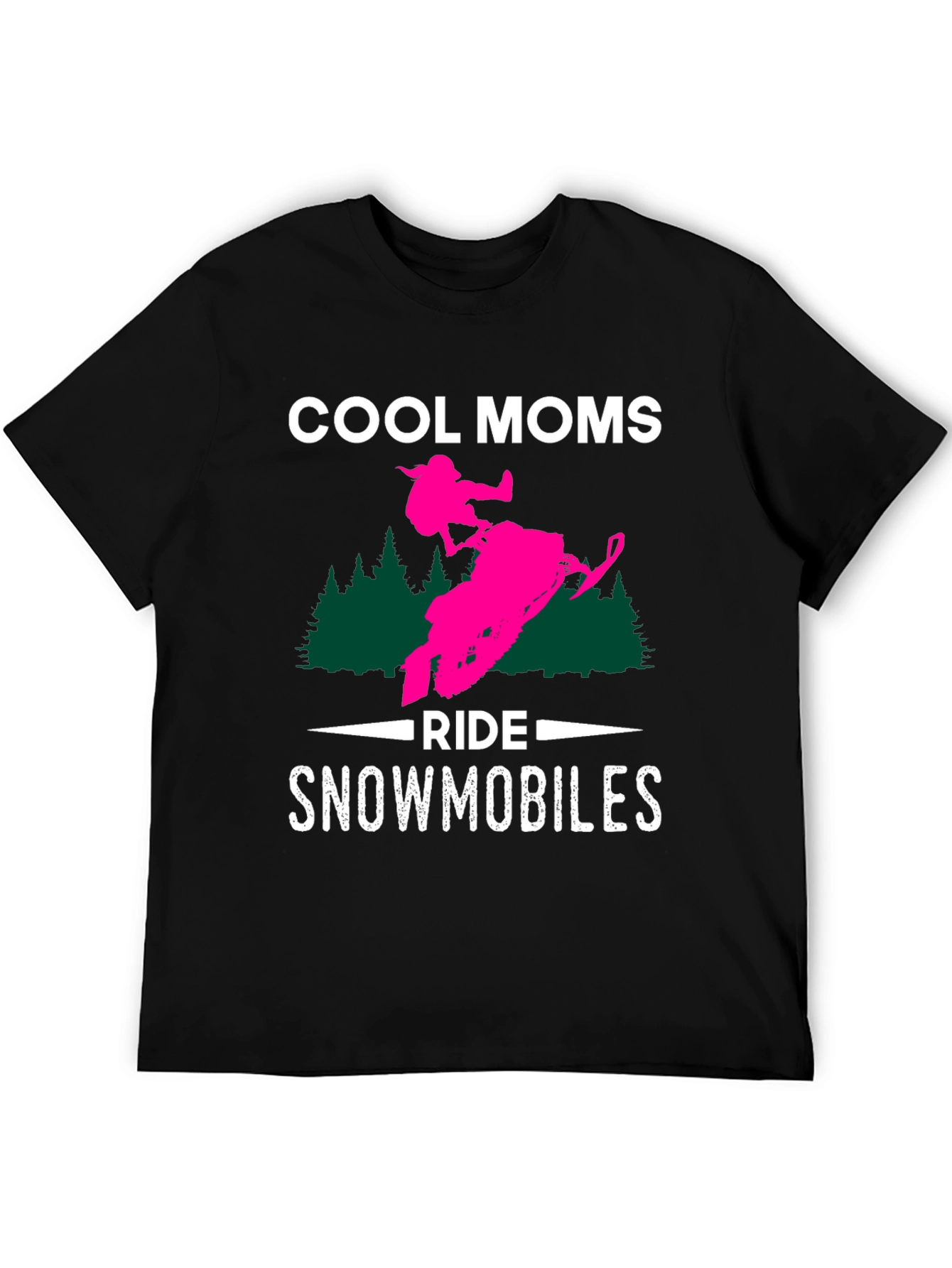 Cool Moms Ride Snowmobiles Graphic T-Shirt