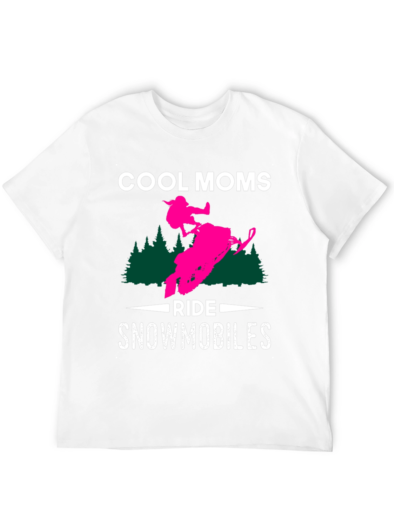 Cool Moms Ride Snowmobiles Graphic T-Shirt