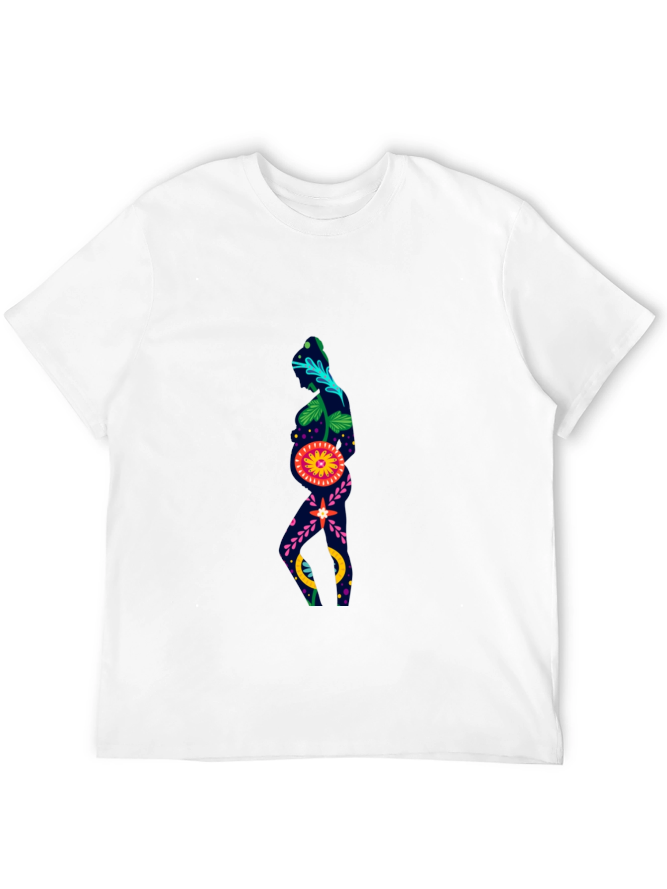 Floral Silhouette Graphic Black T-Shirt