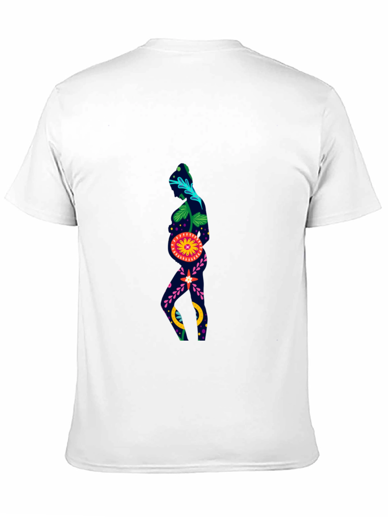 Floral Silhouette Graphic Black T-Shirt