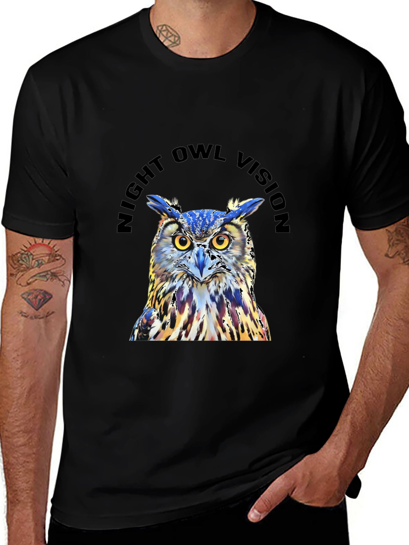 Night Owl Vision Graphic Tee - Black