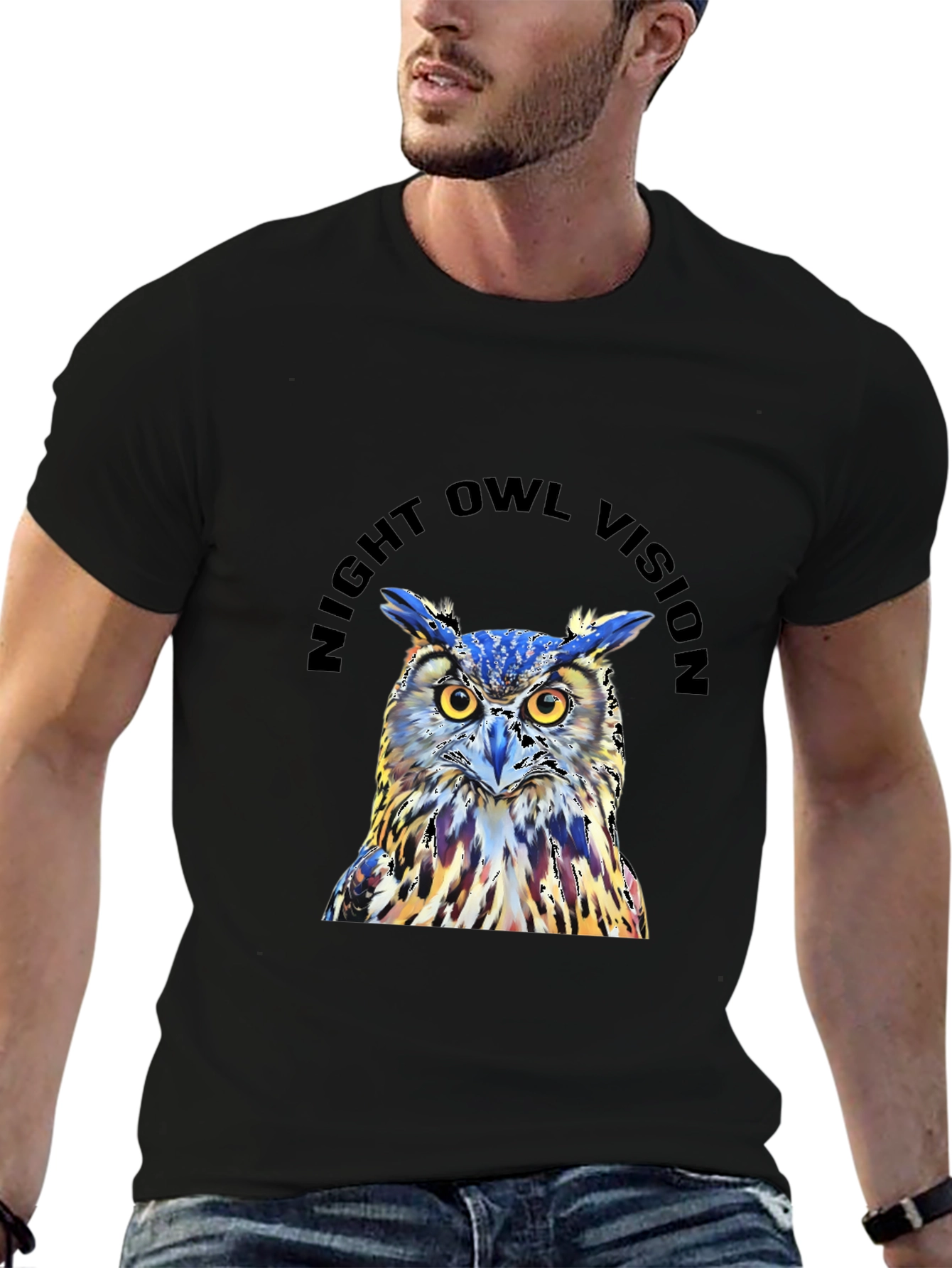 Night Owl Vision Graphic Tee - Black