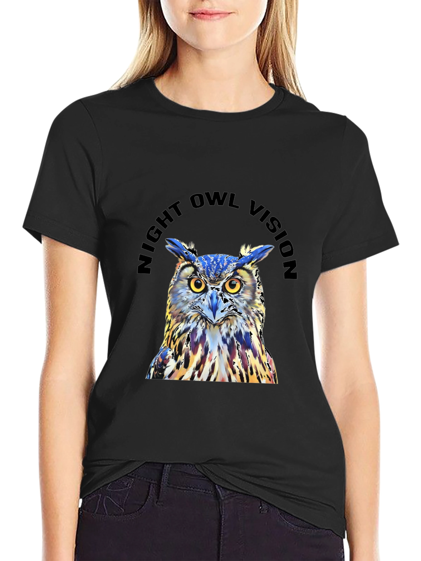 Night Owl Vision Graphic Tee - Black