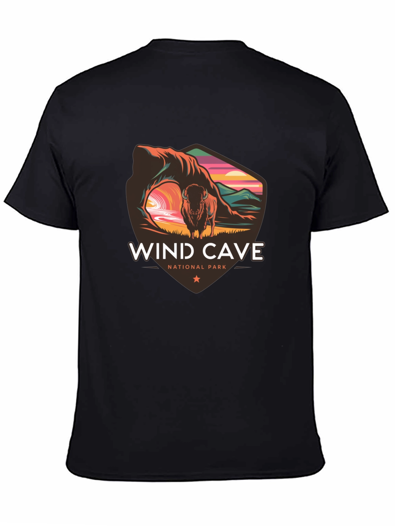 Wind Cave National Park Black T-Shirt