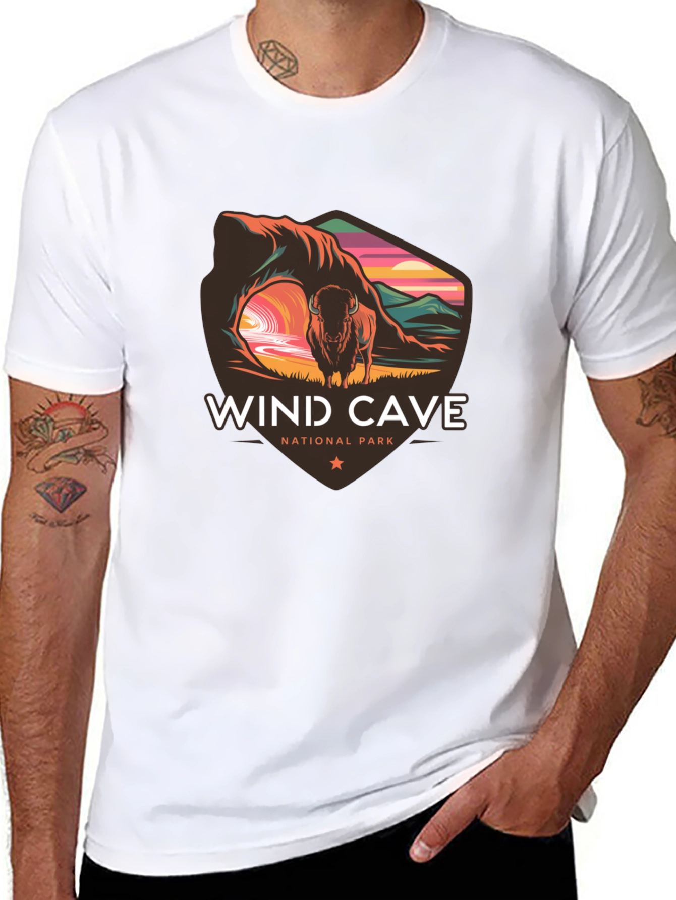 Wind Cave National Park Black T-Shirt