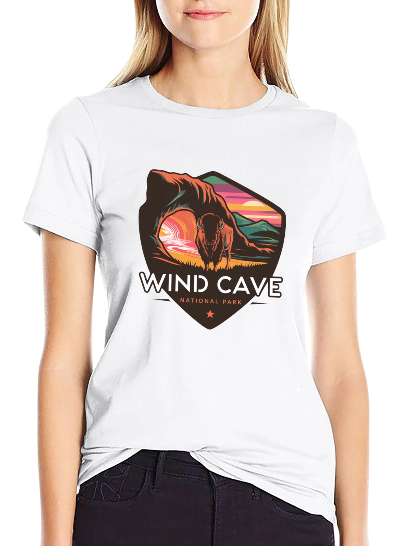 Wind Cave National Park Black T-Shirt