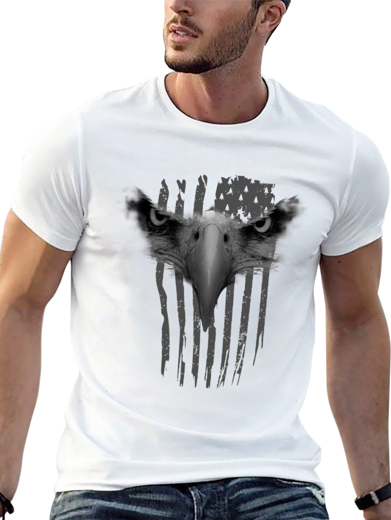 Eagle American Flag Graphic T-Shirt