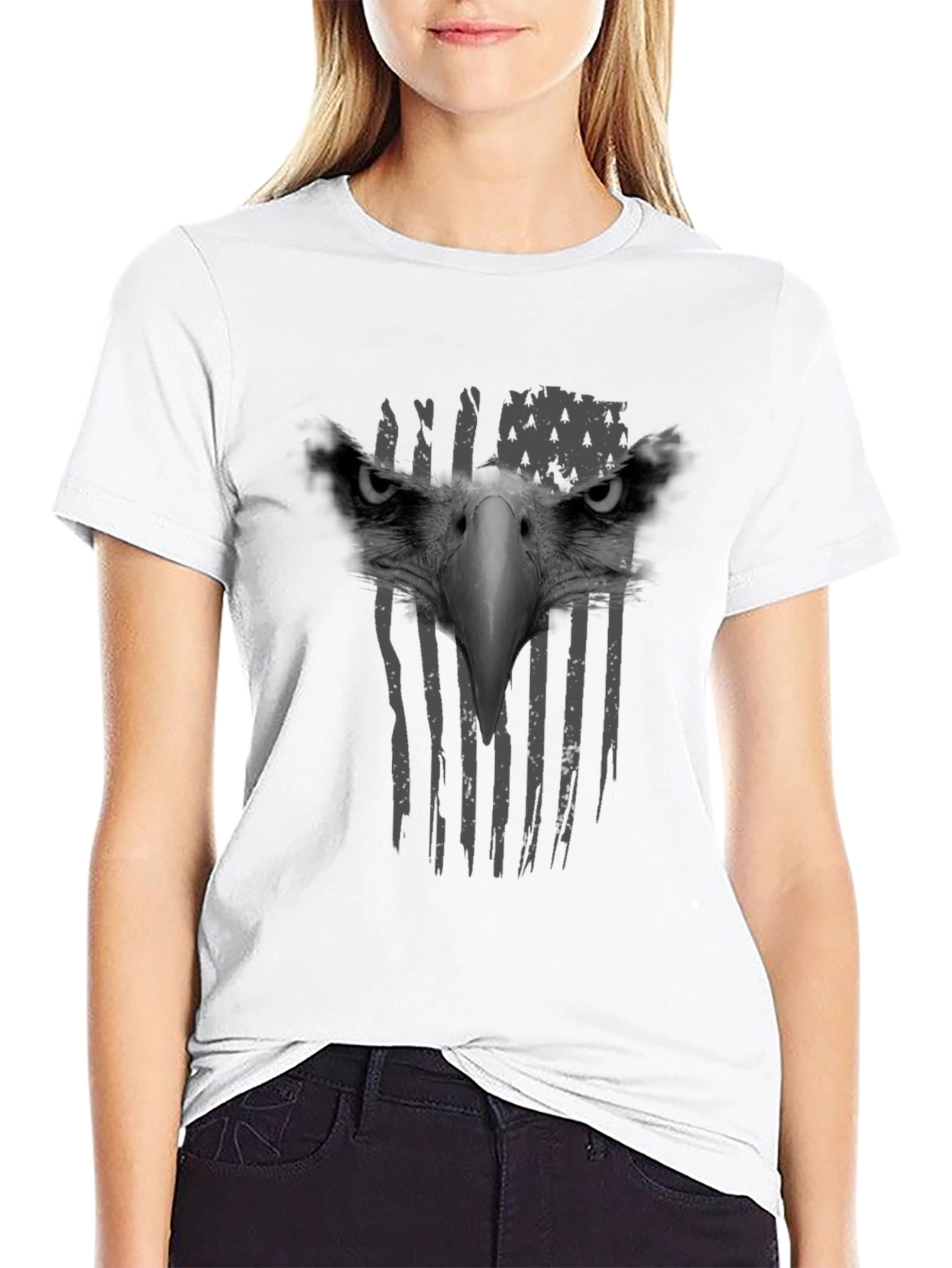 Eagle American Flag Graphic T-Shirt