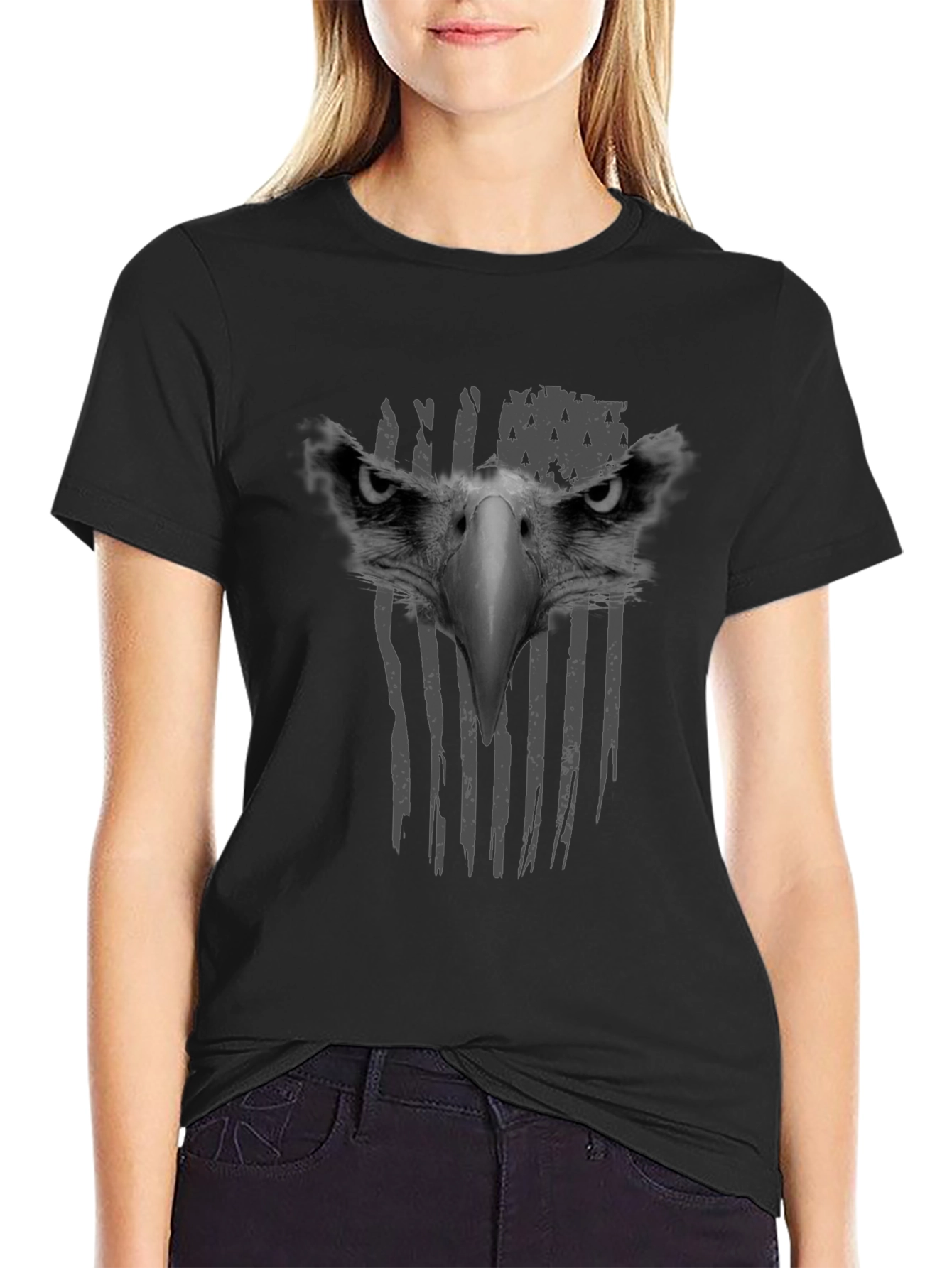 Eagle American Flag Graphic T-Shirt