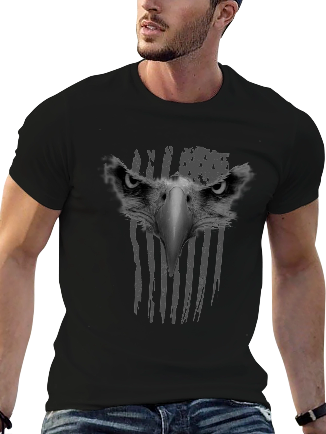Eagle American Flag Graphic T-Shirt